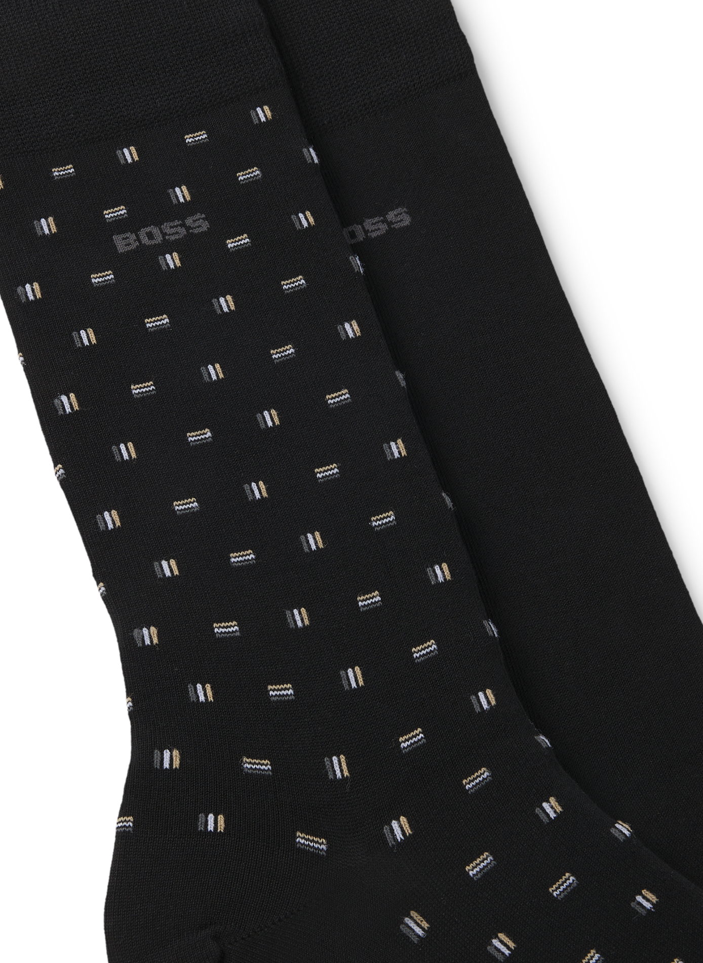 Set of 2 pairs of mid-high socks in mixed cotton BOSS Black