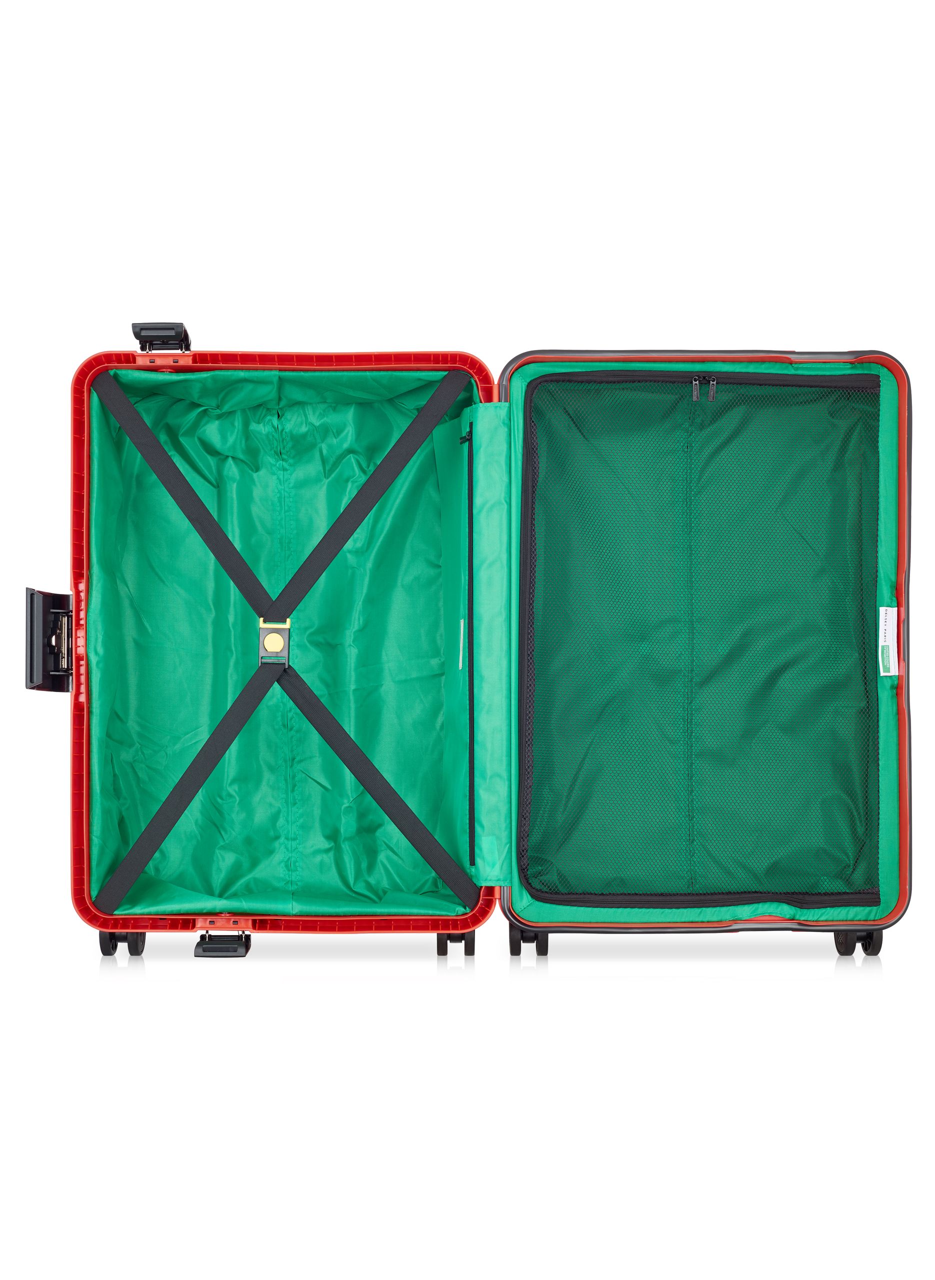 Valise soute rigide taille l - color block hardside DELSEY PARIS Rouge