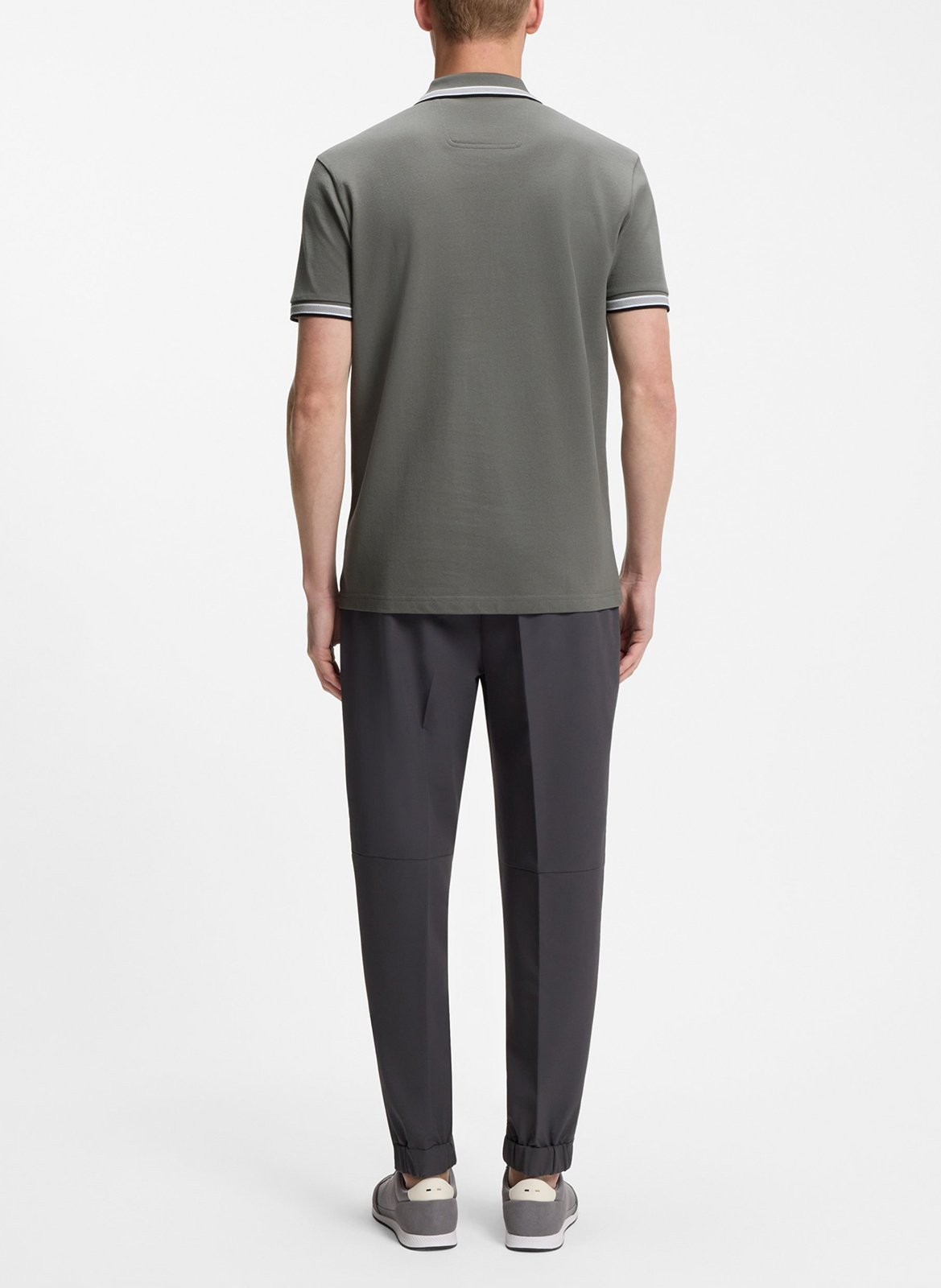 Polo regular fit en coton BOSS Argent