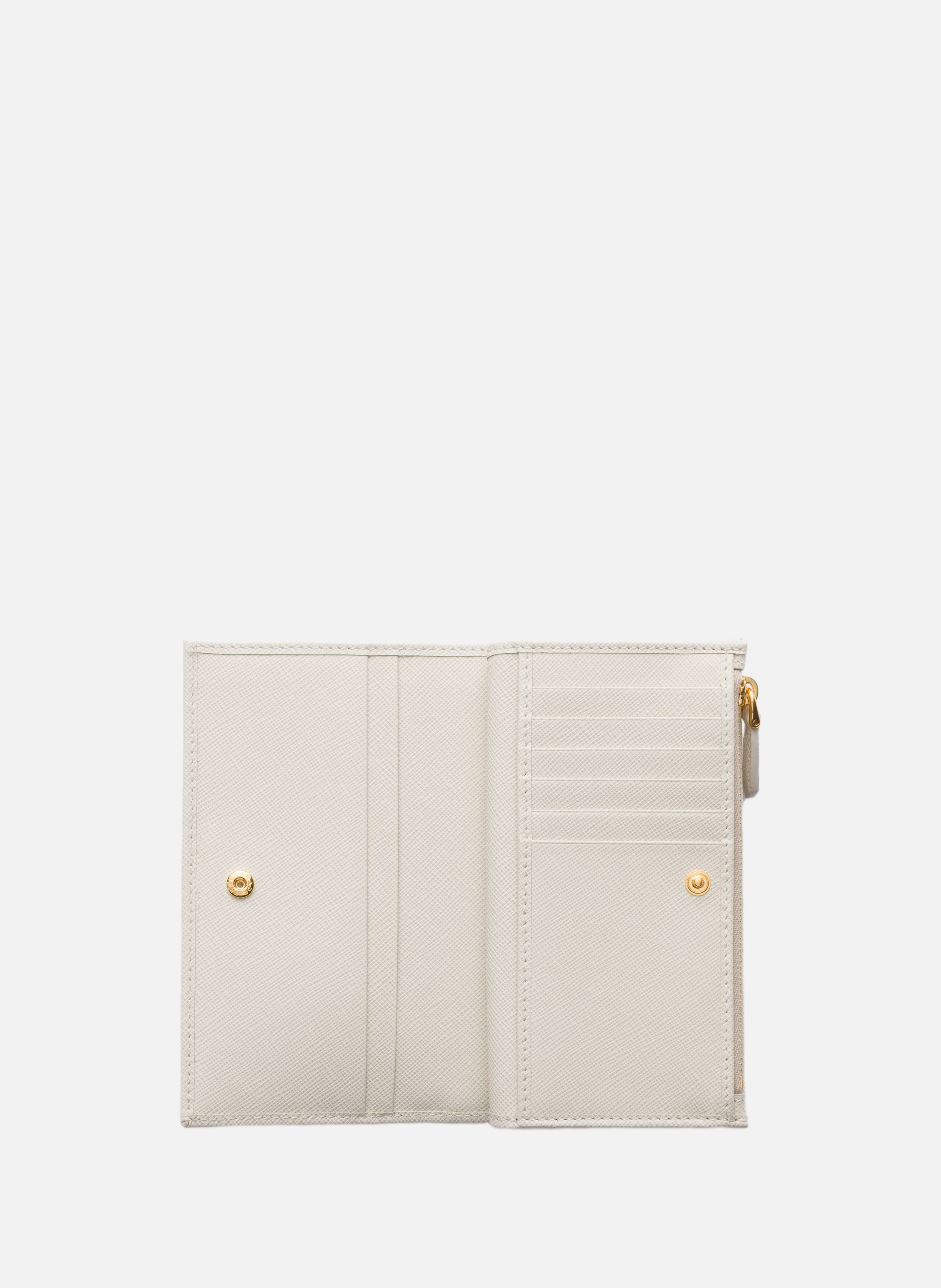 Portefeuille en cuir saffiano PRADA Beige