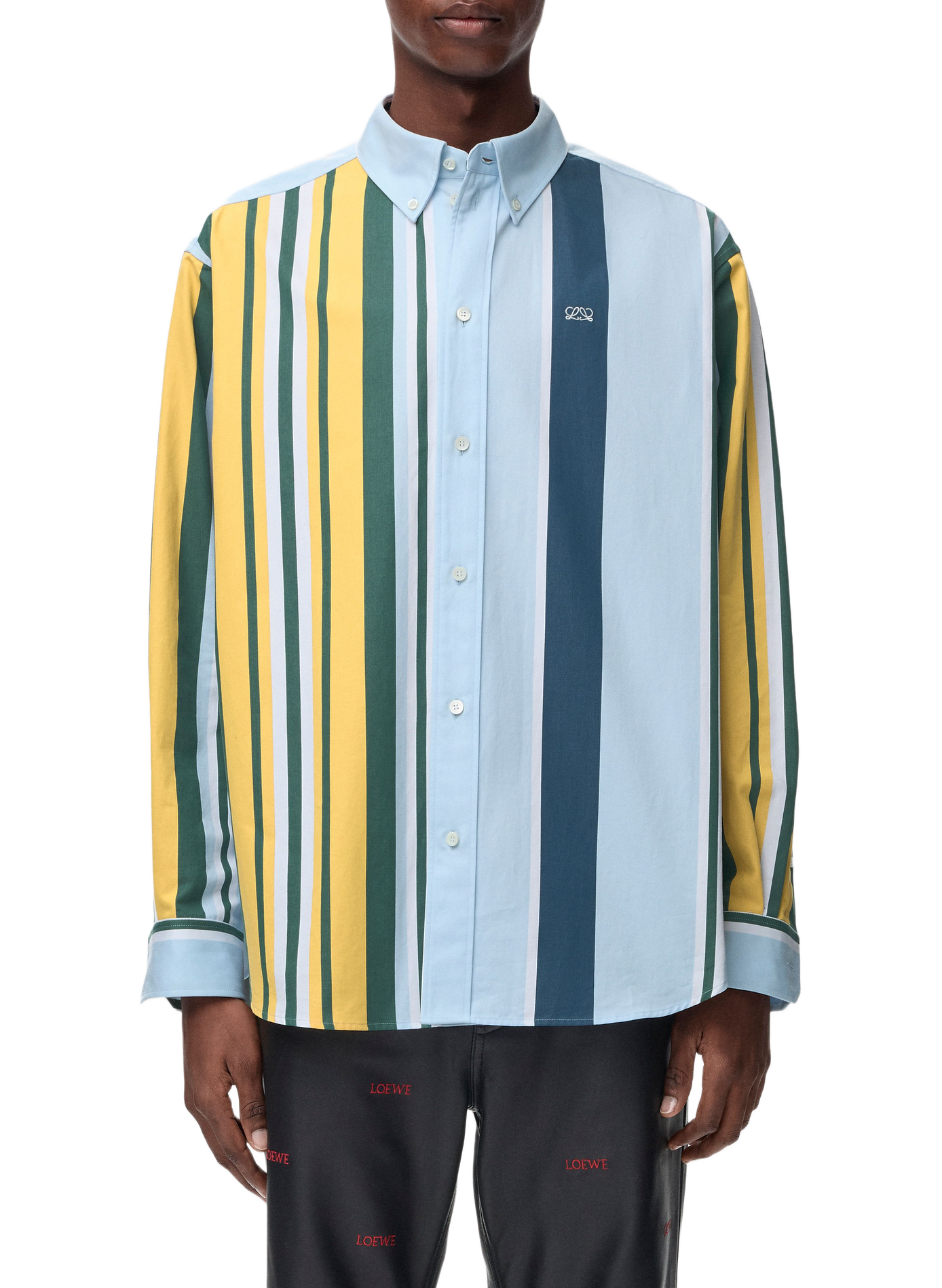 Gestreiftes Baumwoll-Twill-Hemd LOEWE Mehrfarbig