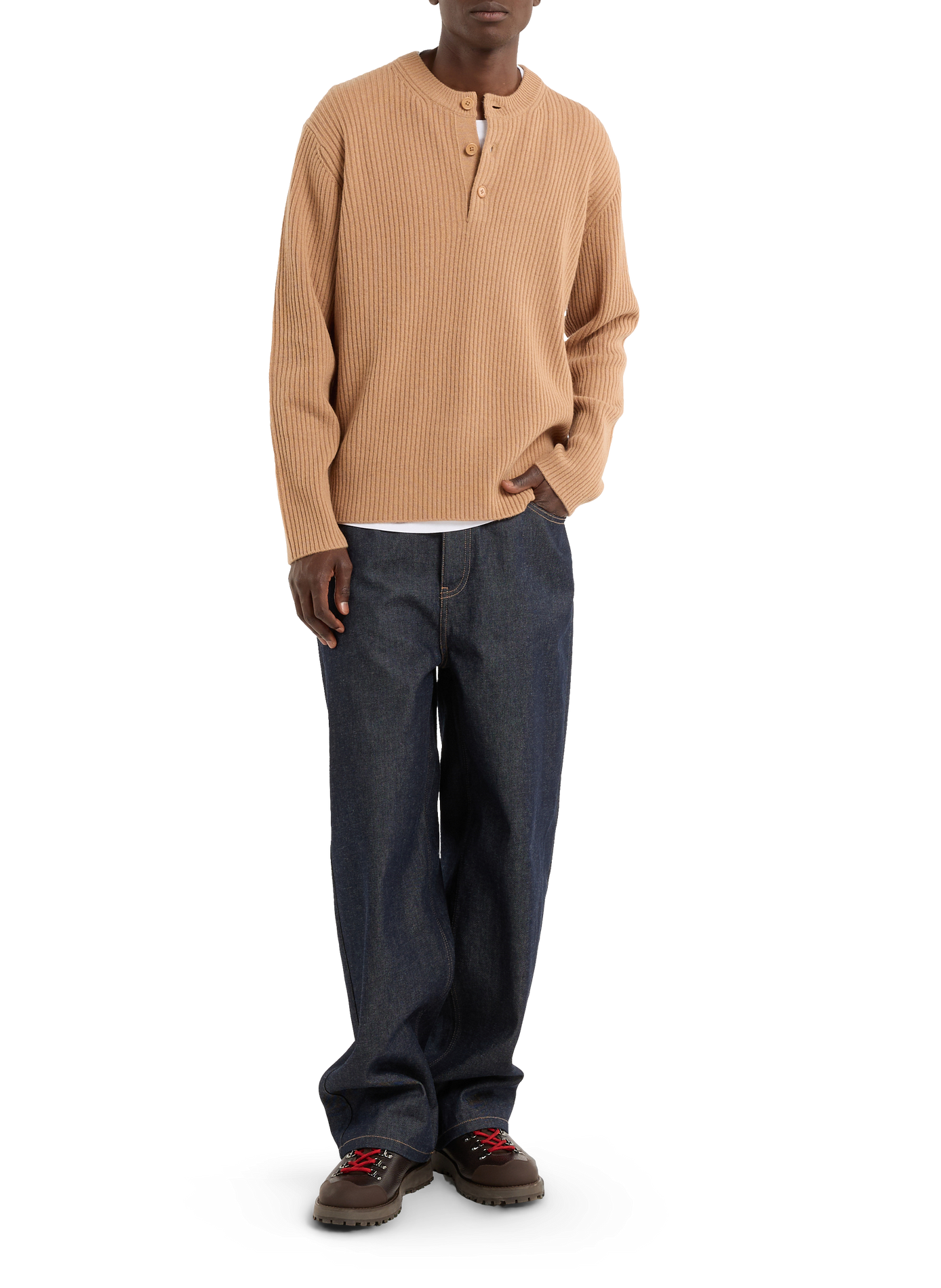 Woolen button-up oversized sweater SAISON 1865 Beige