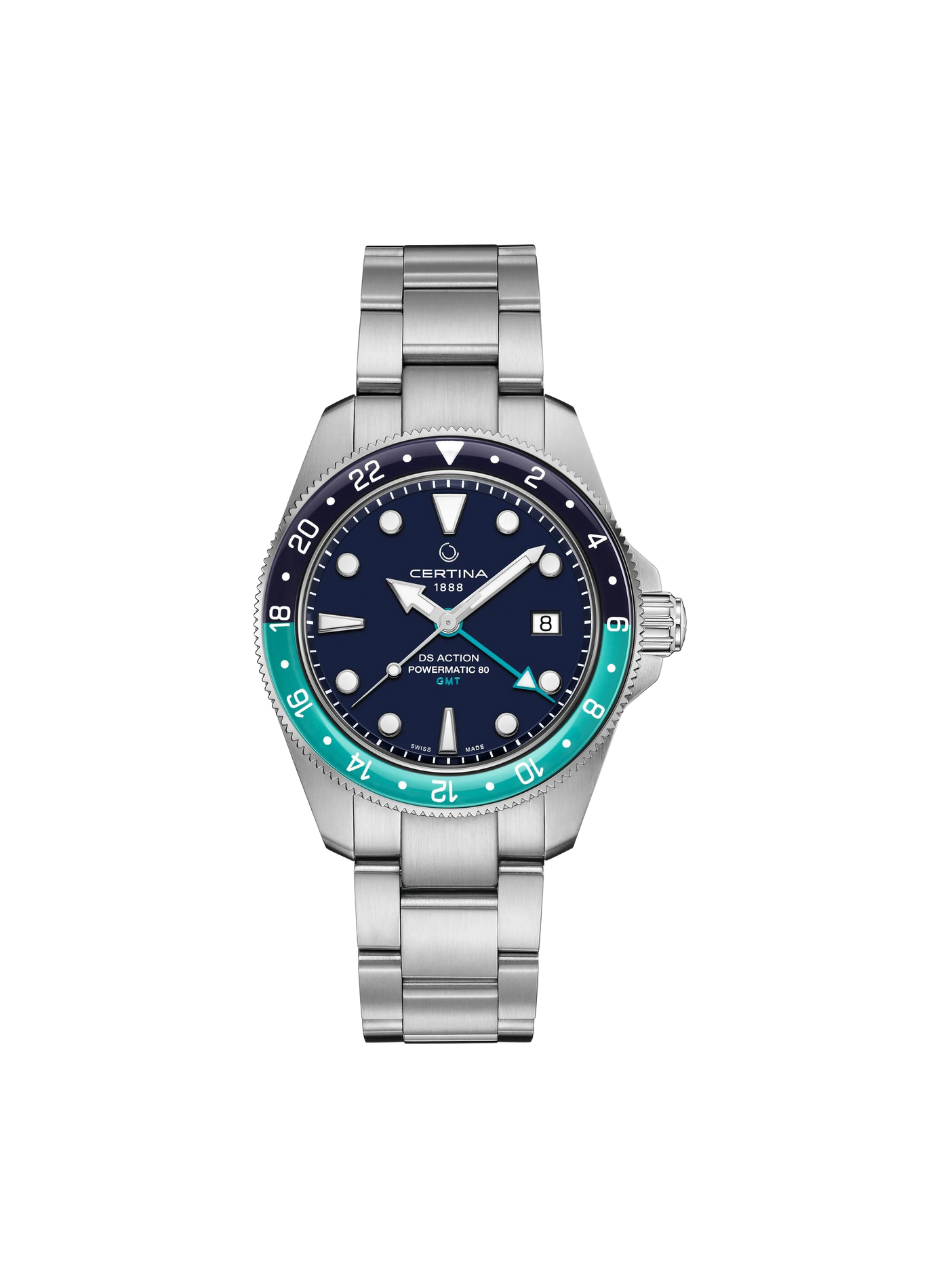 Montre automatique DS ACTION GMT en acier inoxydable CERTINA Bleu