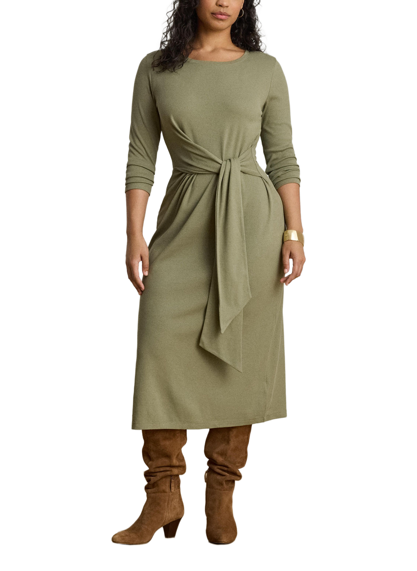 Robe longue  à nouer LAUREN Vert
