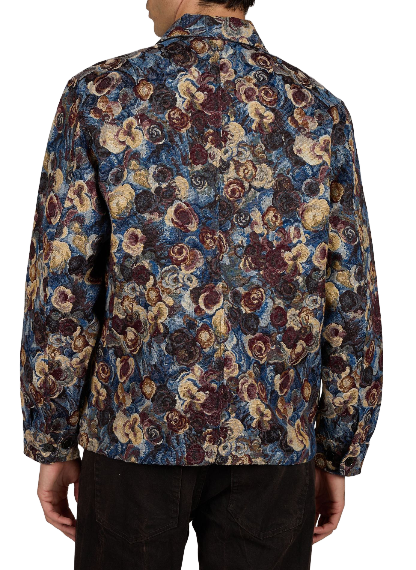 Oversized jacquard jas in gemengd katoen LES DEUX Blauw