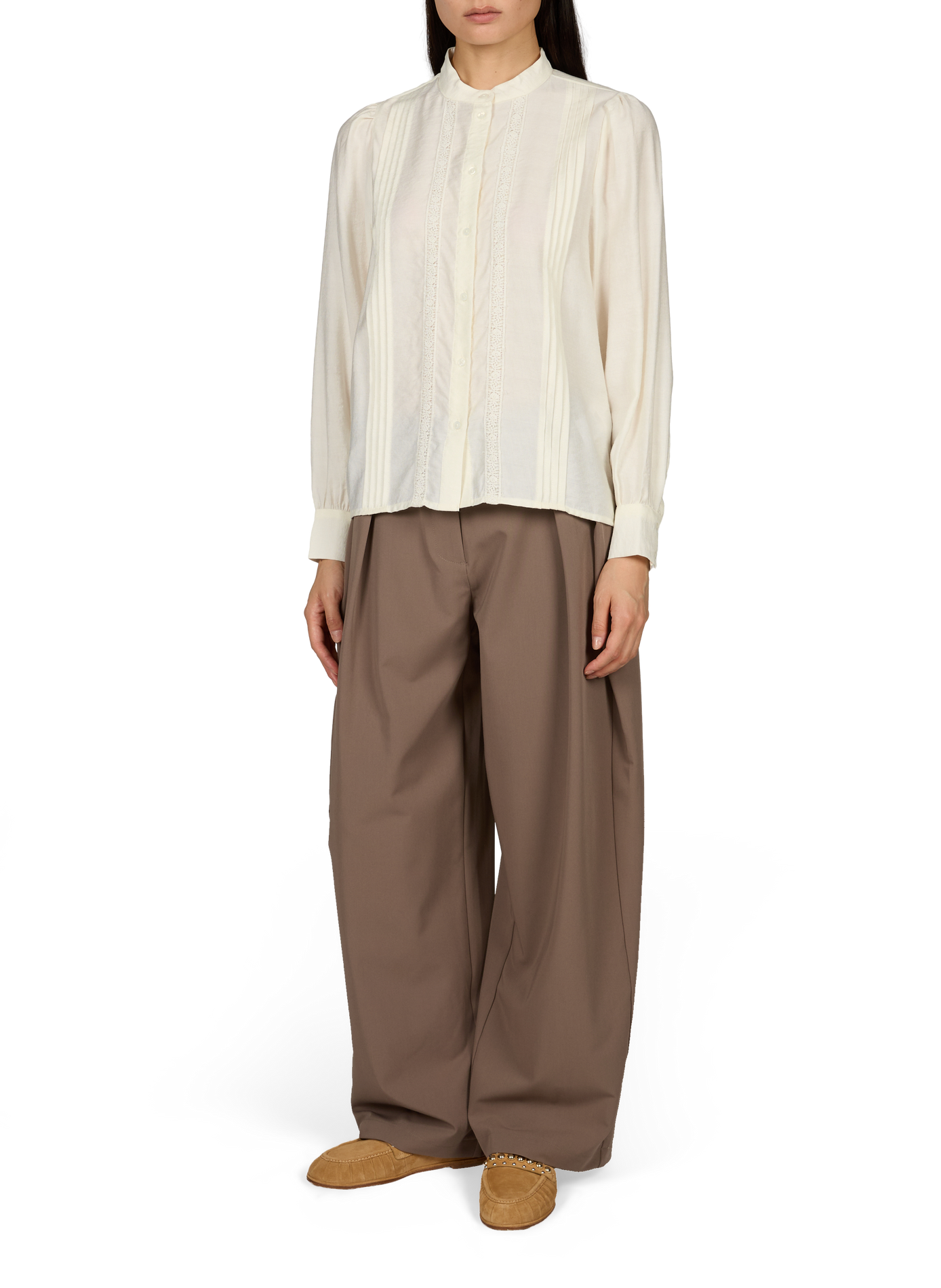 Round neck blouse VILA White