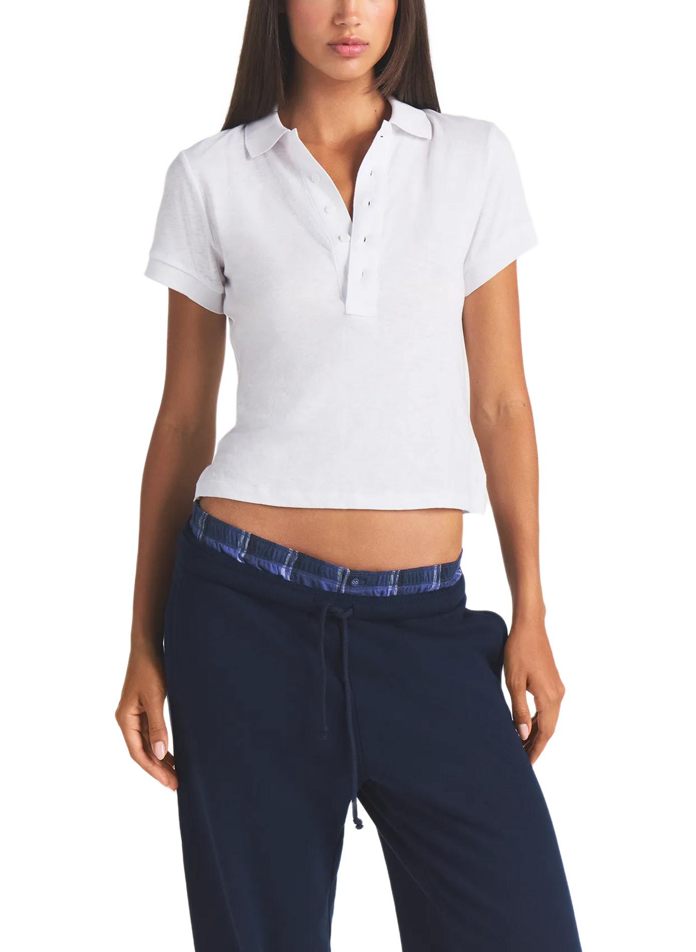 Katoenen poloshirt met korte mouwen SKIMS Wit