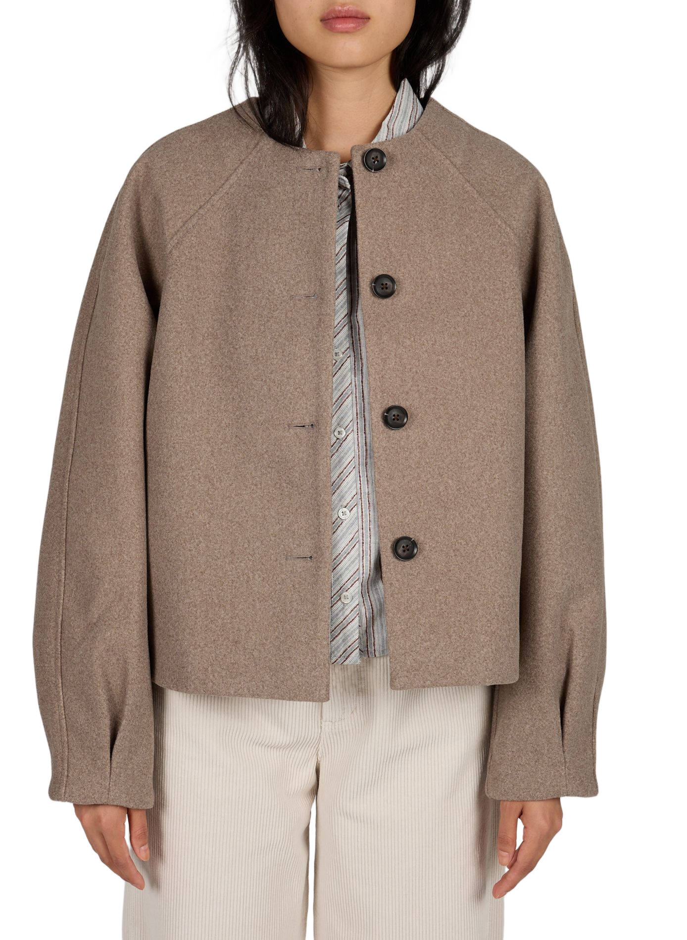 Oversized buttoned Vially jacket VILA Beige