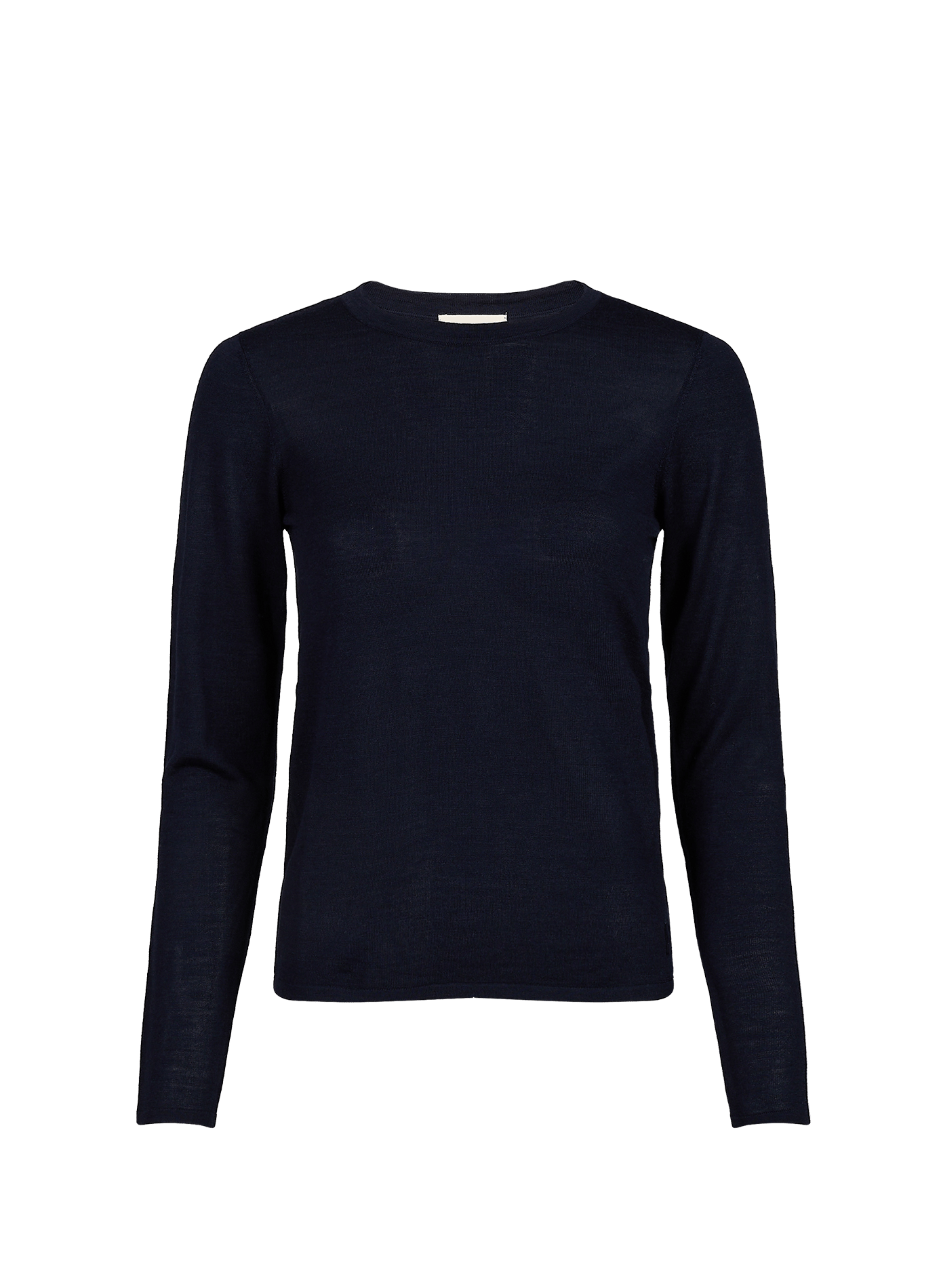 Maria straight merino wool round neck sweater PETITE MENDIGOTE Blue