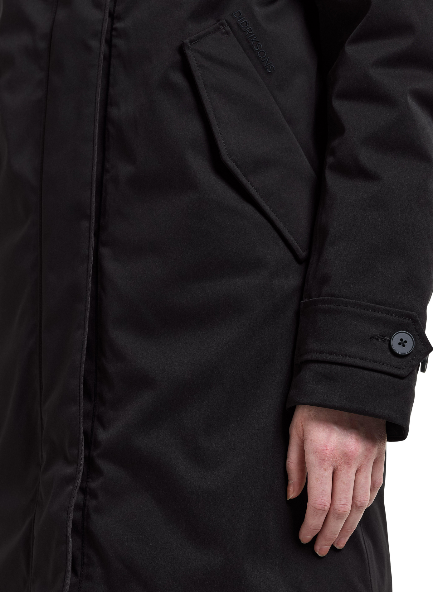LUNA mid-length hooded parka DIDRIKSONS Black