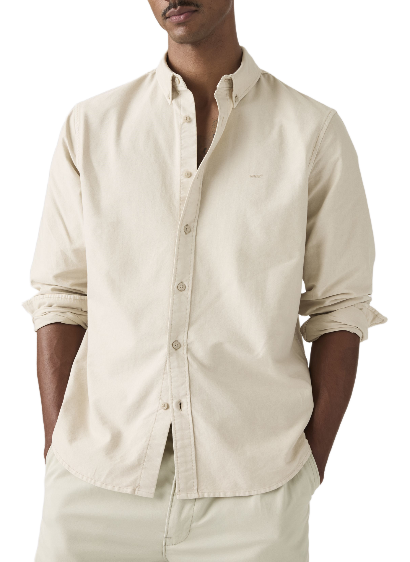 Straight shirt with American collar in cotton | Beige LEVI'S Men
