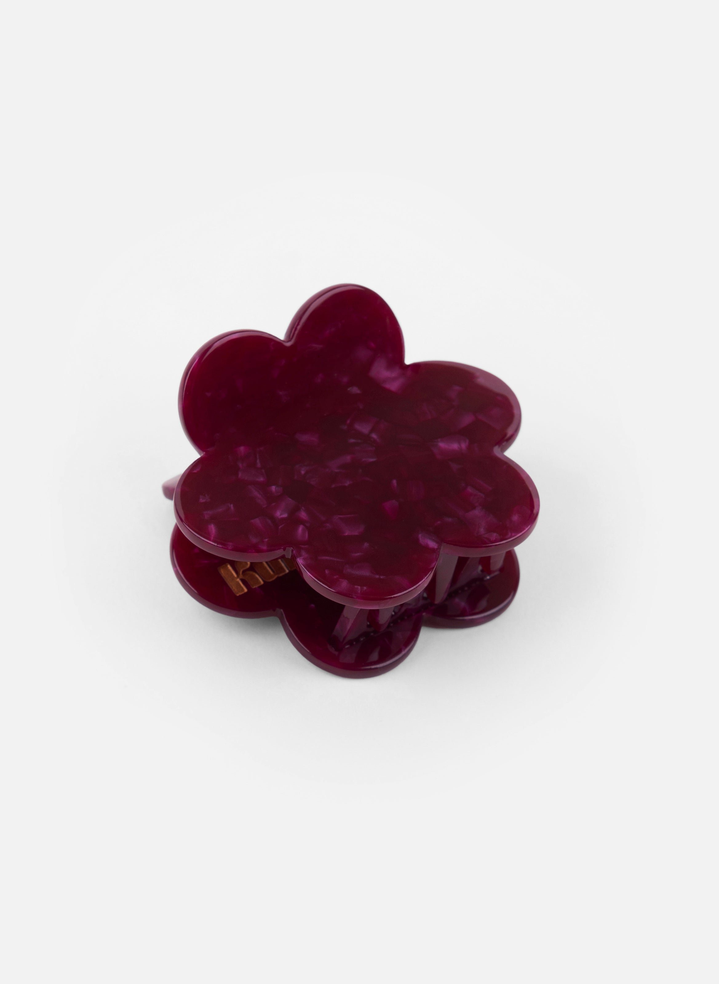 Pince à cheveux fleurette en acétate de cellulose KURAGE GINZA Rouge