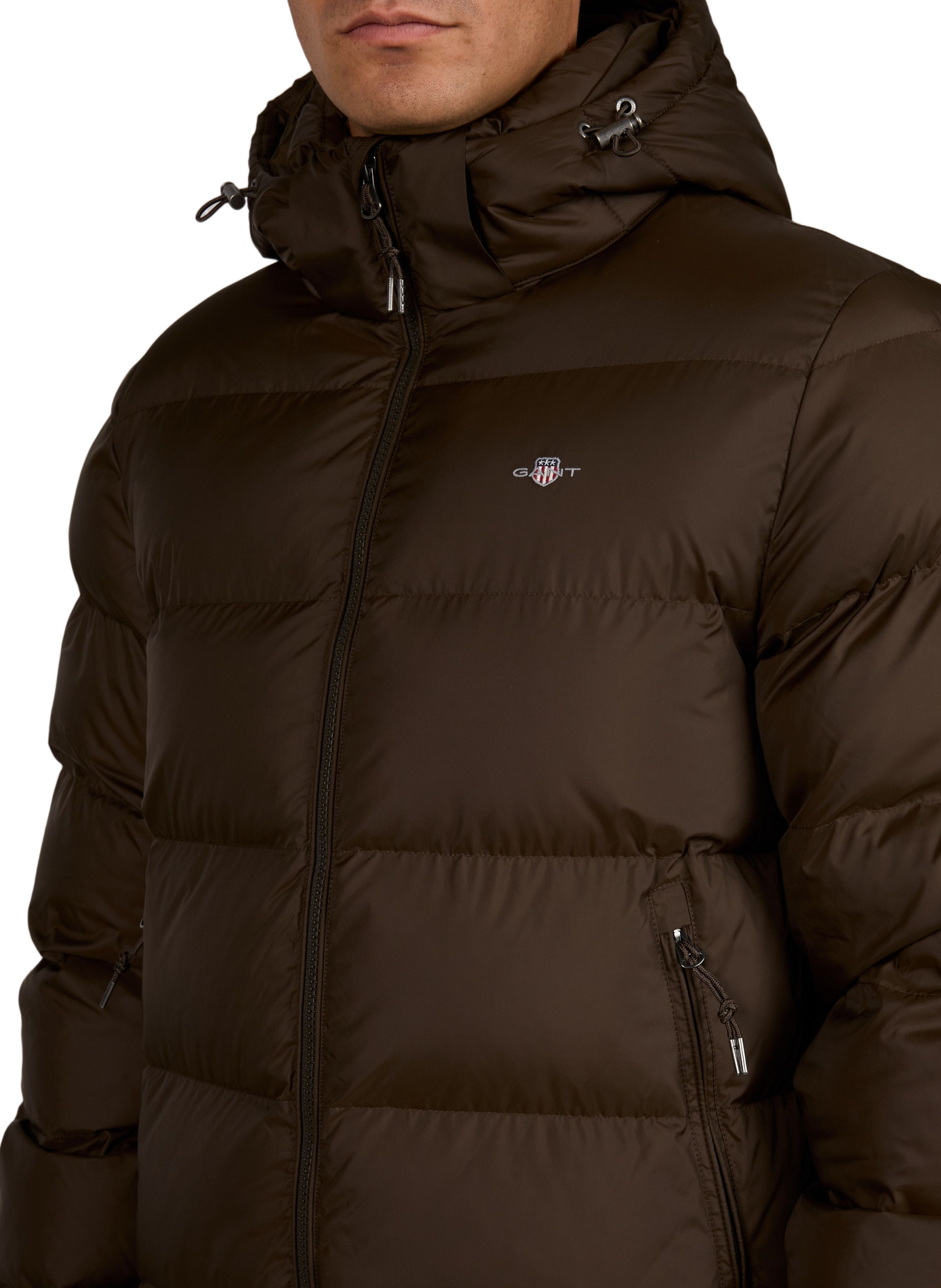 Oversized hooded puffer jacket GANT Brown