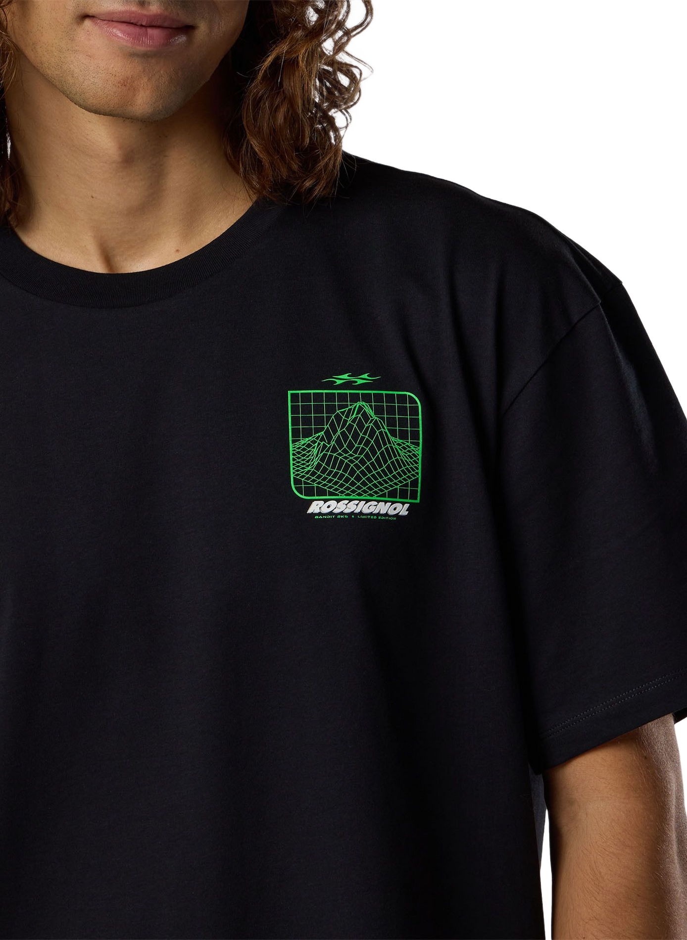 T-shirt droit col rond imprimé en coton ROSSIGNOL Schwarz