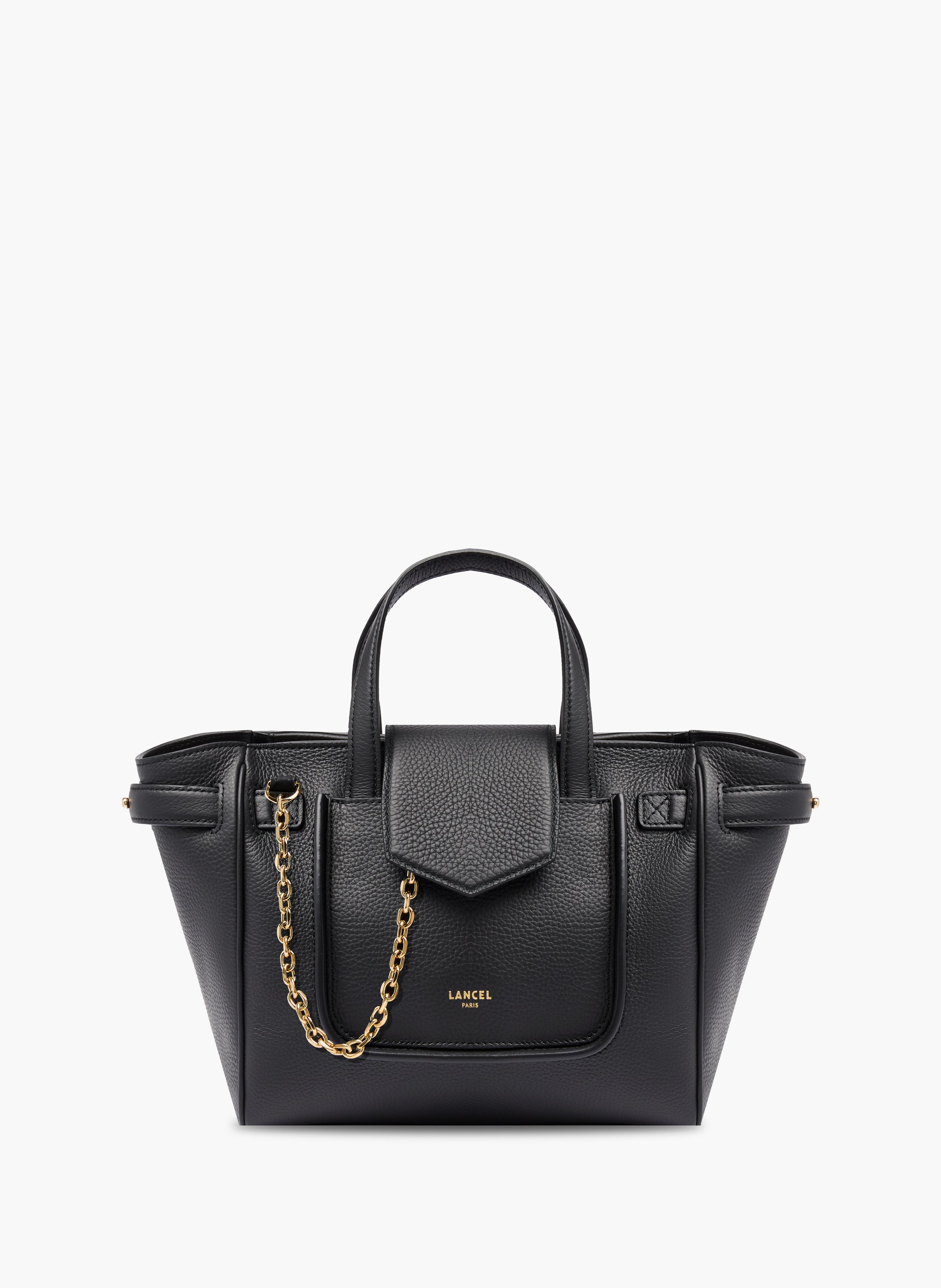 Sac carryall thea de lancel en cuir de vachette graine LANCEL Noir