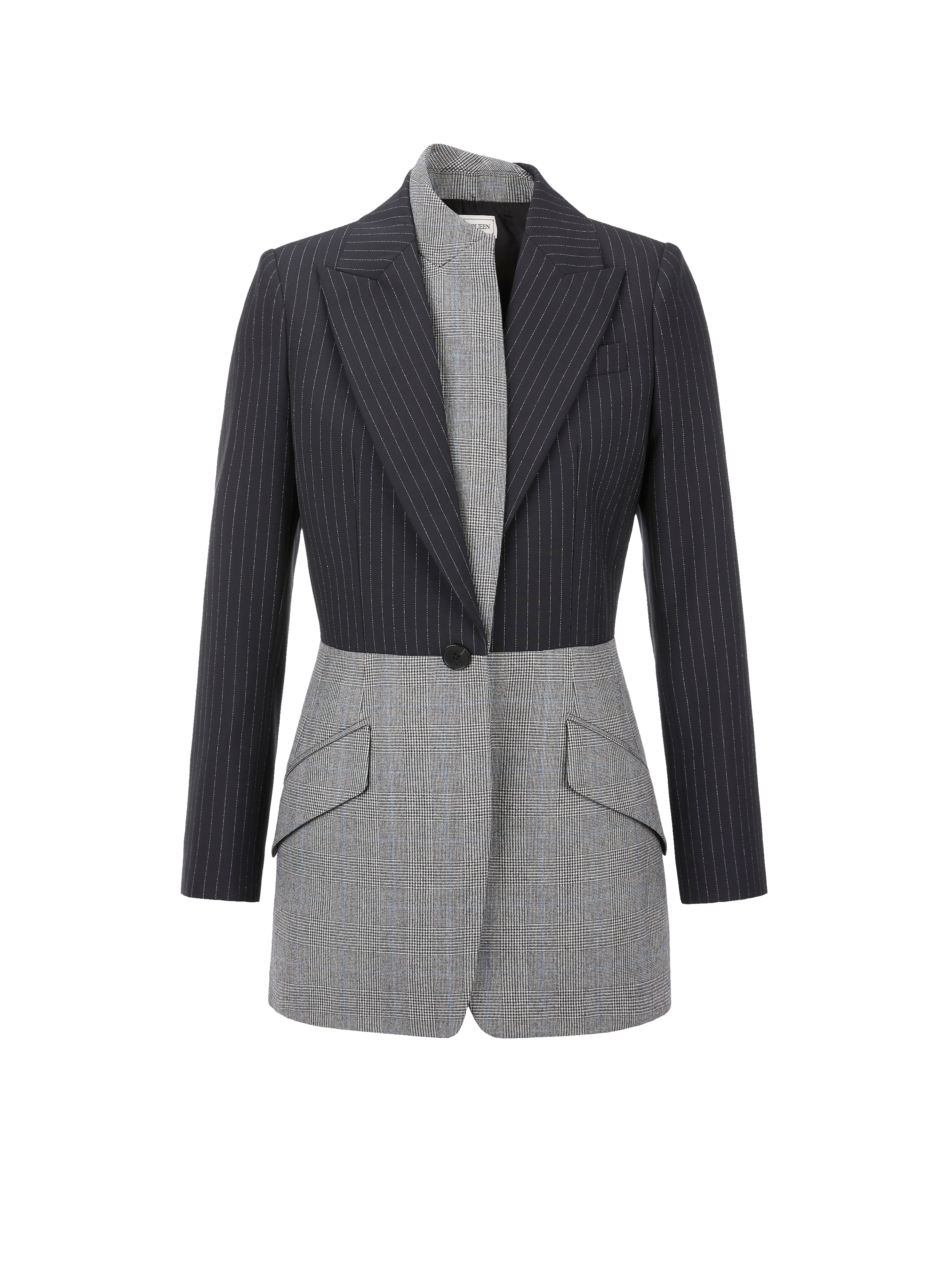 Veste en laine effet patchwork