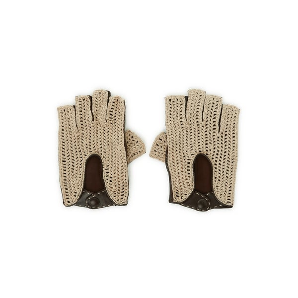 Mitaine en cuir et crochet