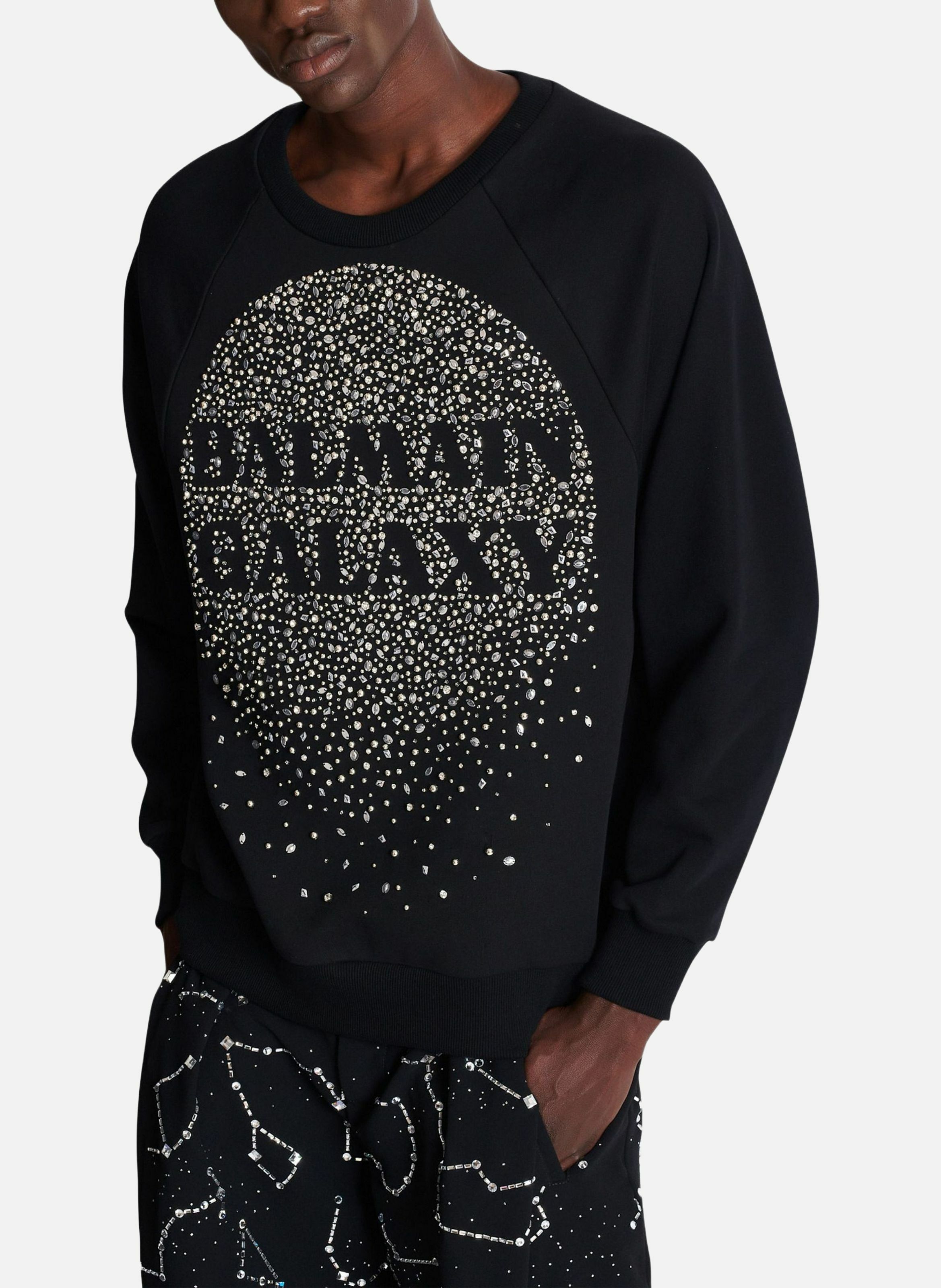 Sweatshirt brodé balmain galaxy BALMAIN Argent
