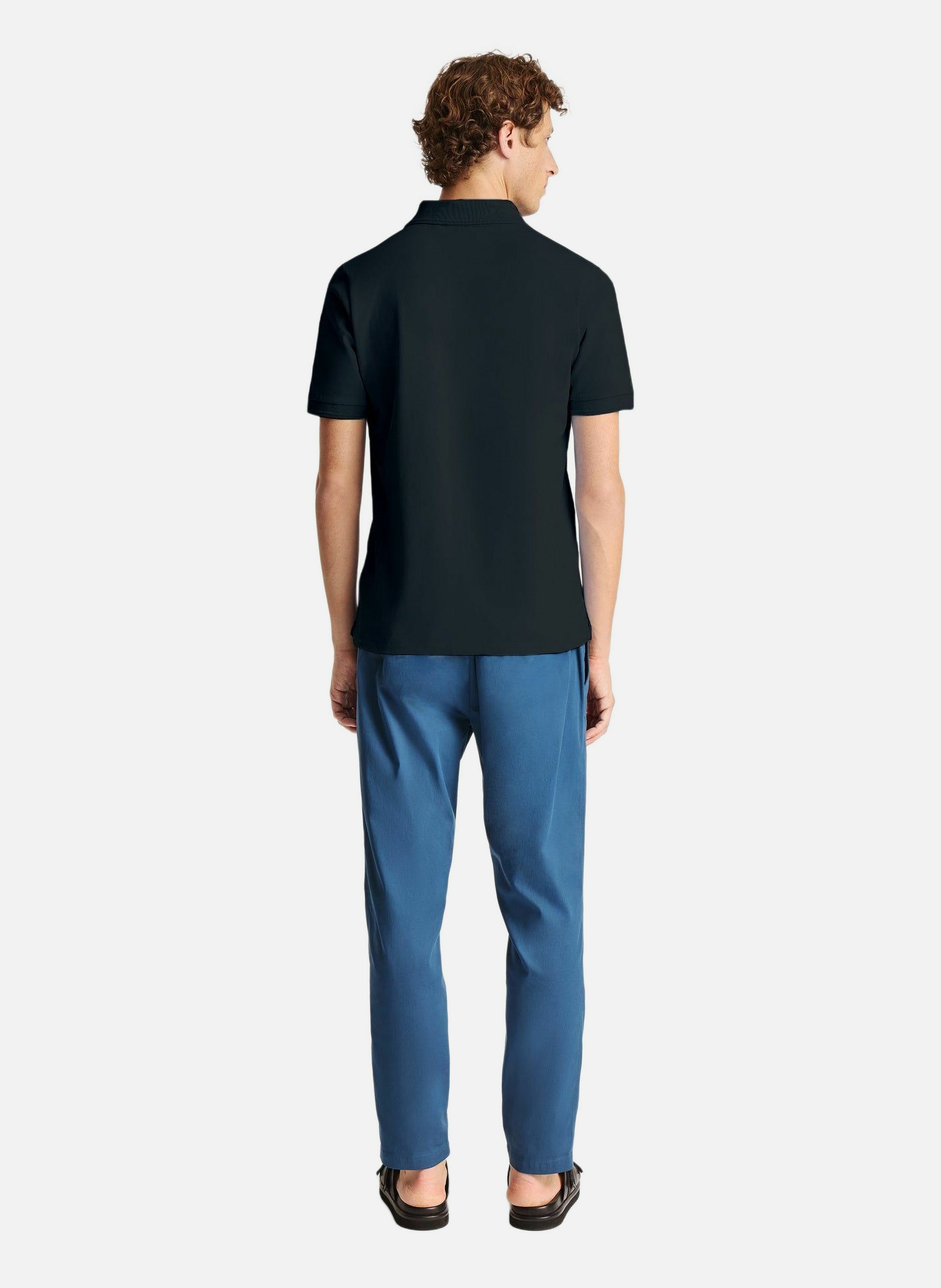 Polo manches courtes gabin col chemise coupe regular FUSALP Noir