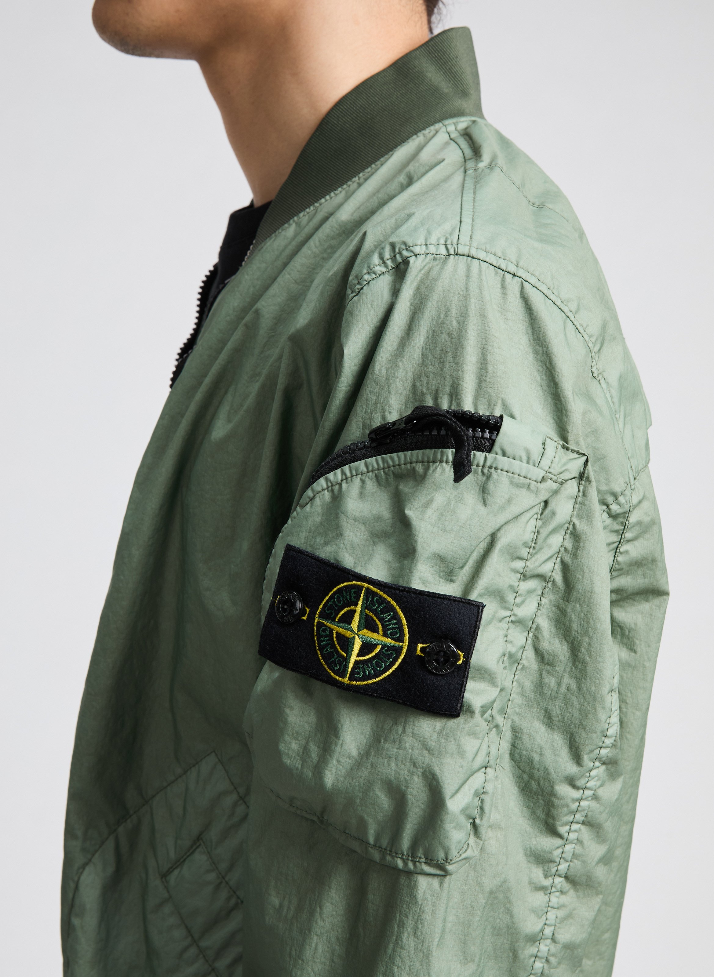 Plain bomber jacket STONE ISLAND Green
