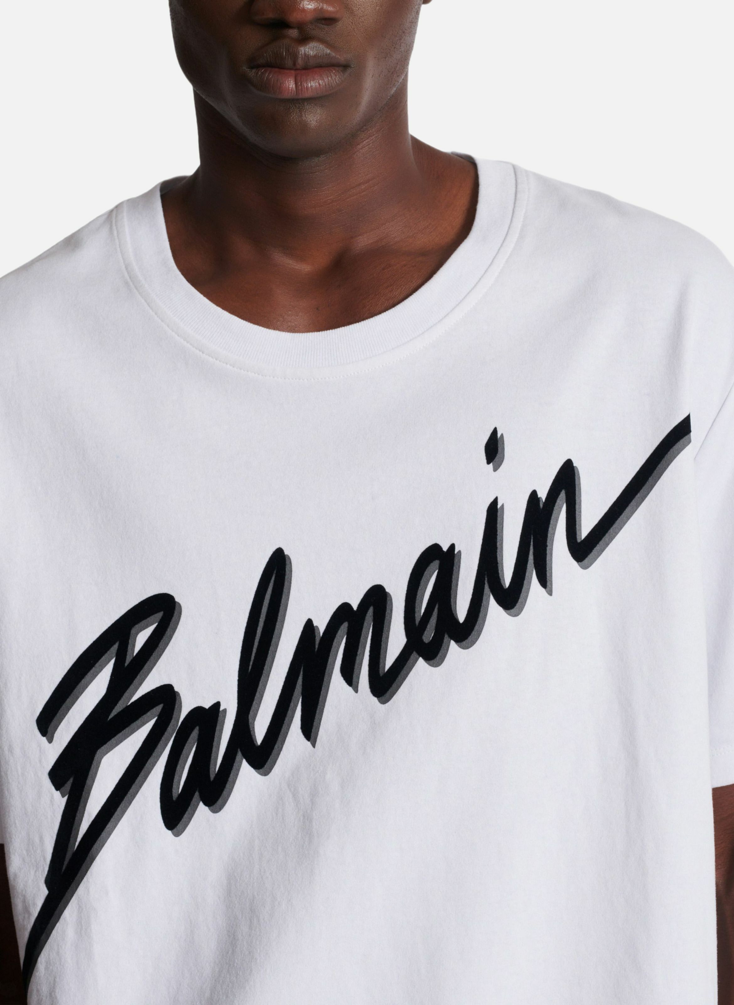 T-shirt floqué balmain lettre BALMAIN Blanc