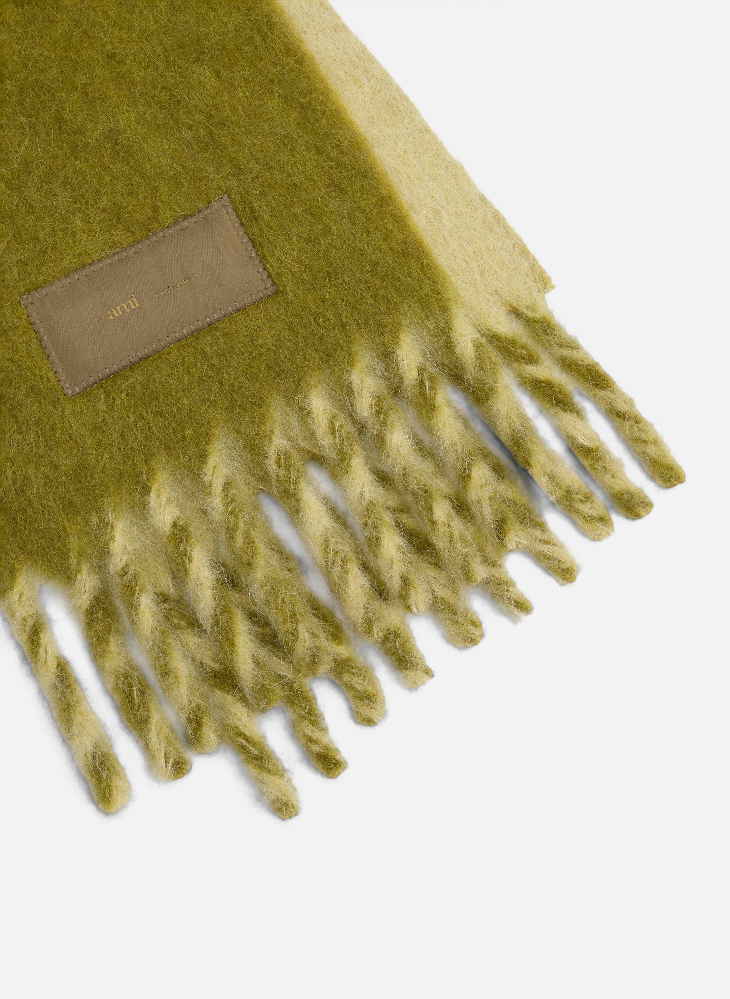 Echarpe bicolore en alpaga unisexe AMI PARIS Vert