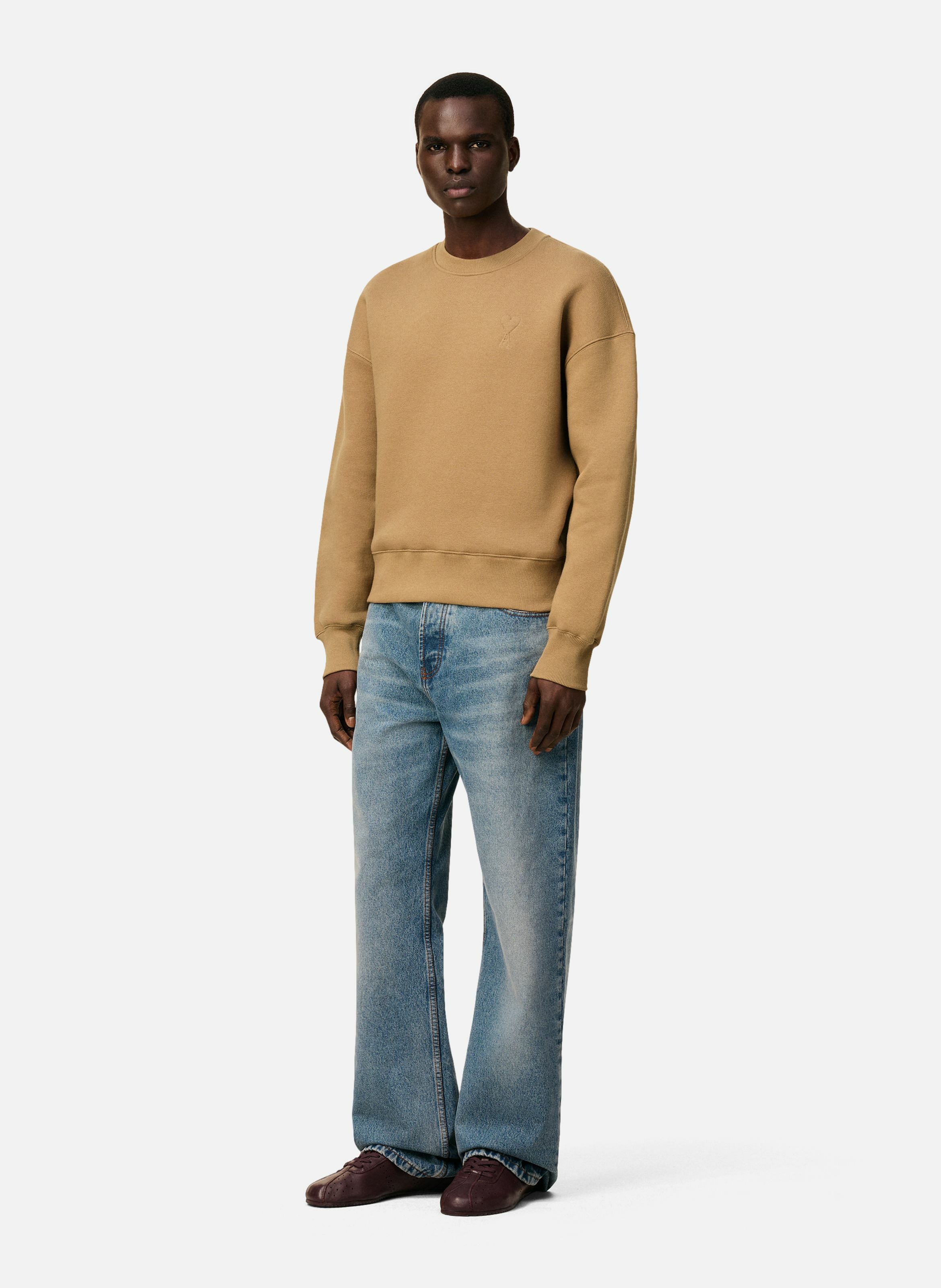 Sweatshirt ami de coeur en coton unisexe AMI PARIS Marron