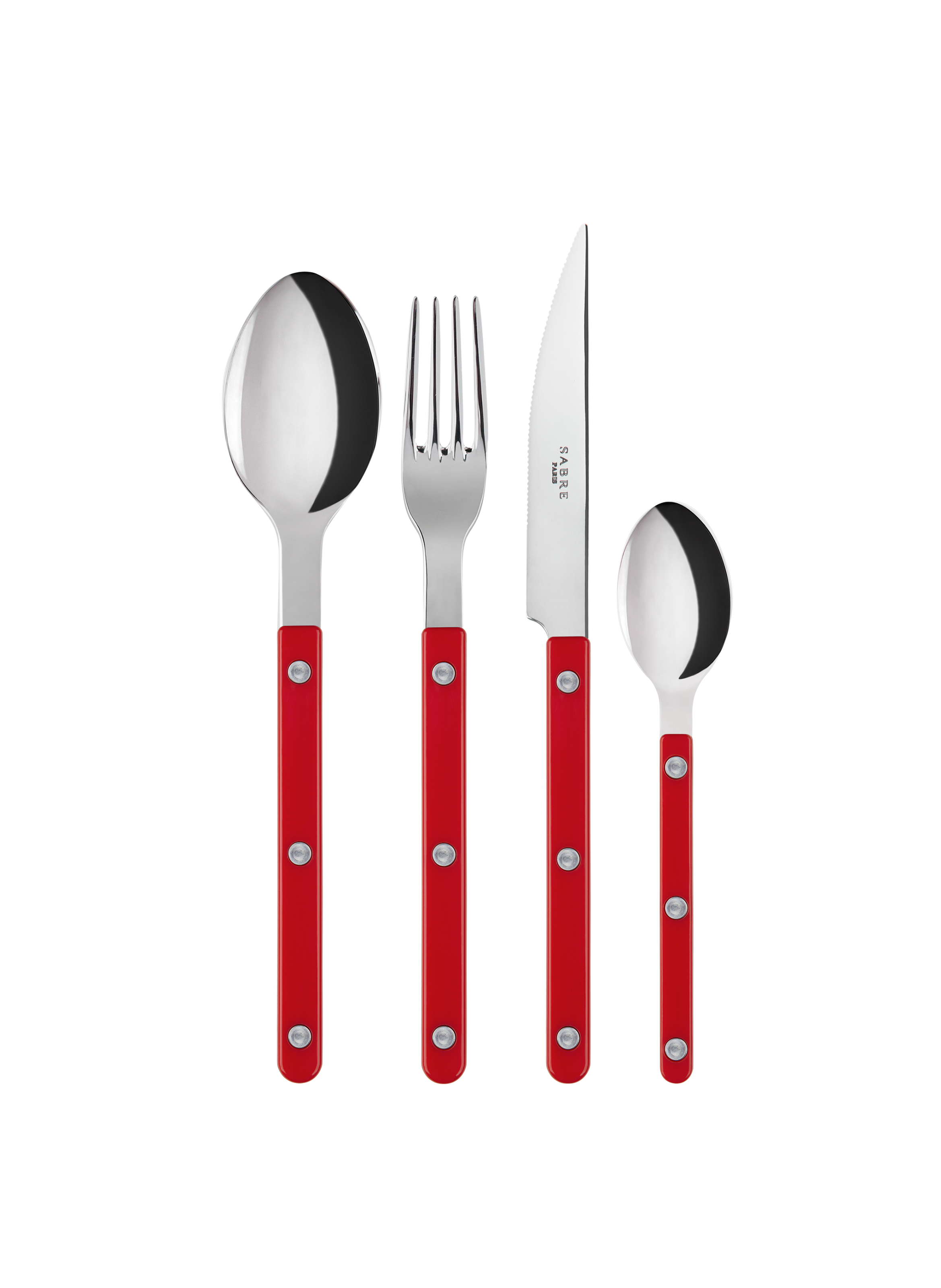 SABRE PARIS Set de 4 couverts de table, bistrot Rouge