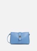 Crossbody bag - Top Double  Bleu santorin - in - argent