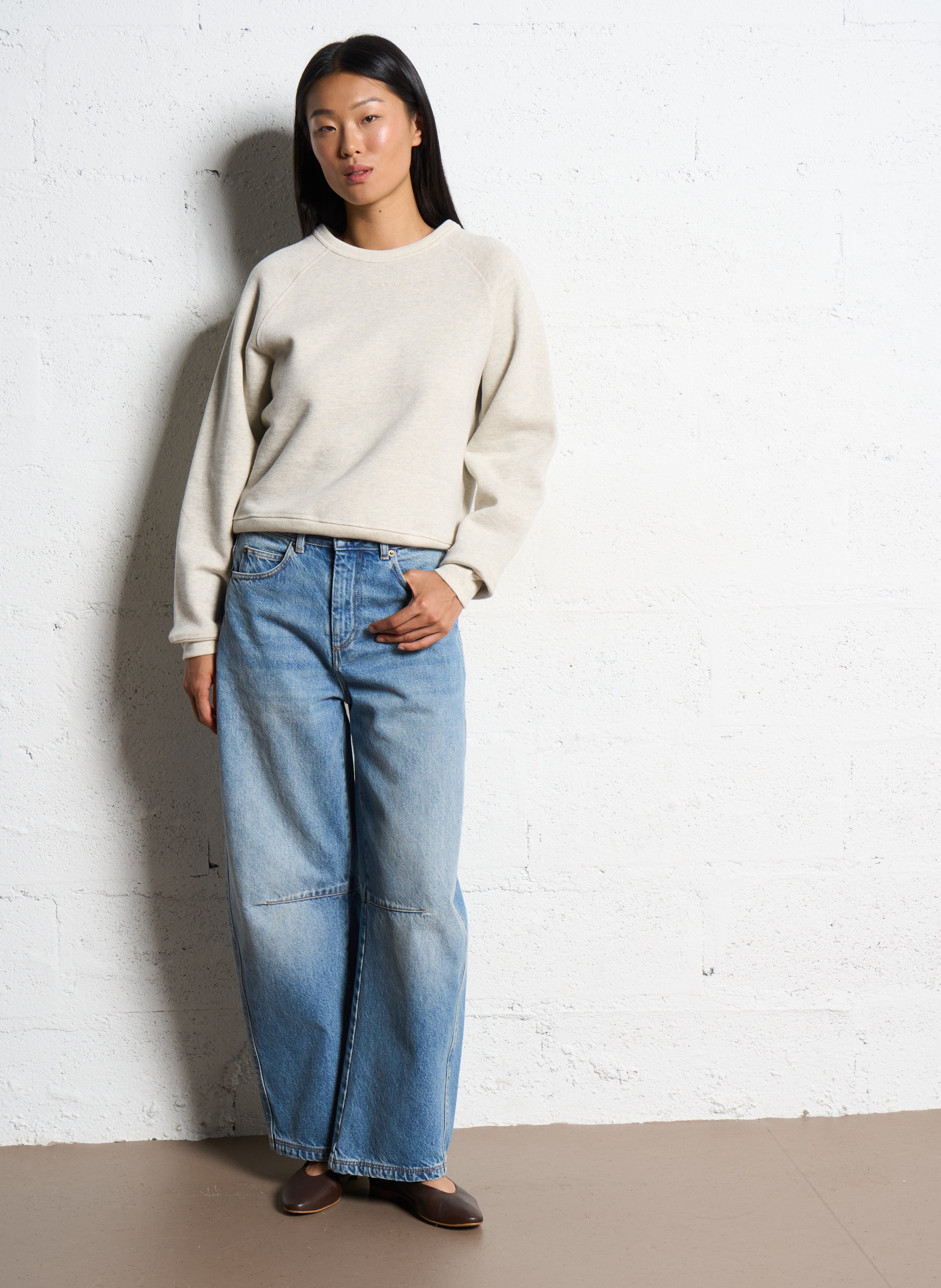 Sweat droit en coton bio artemis SOEUR Gris