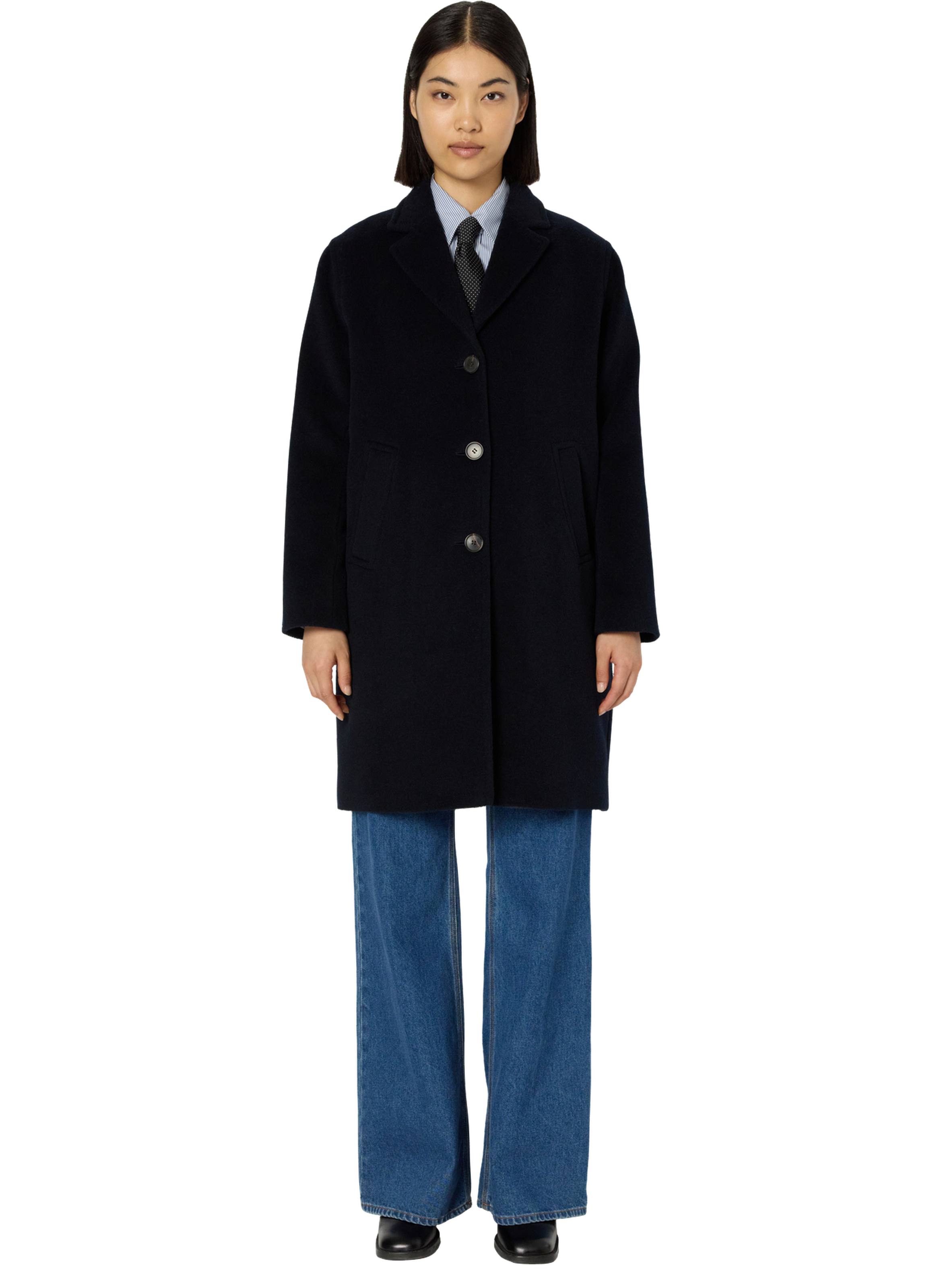 Manteau droit en laine - minaelle GERARD DAREL Bleu