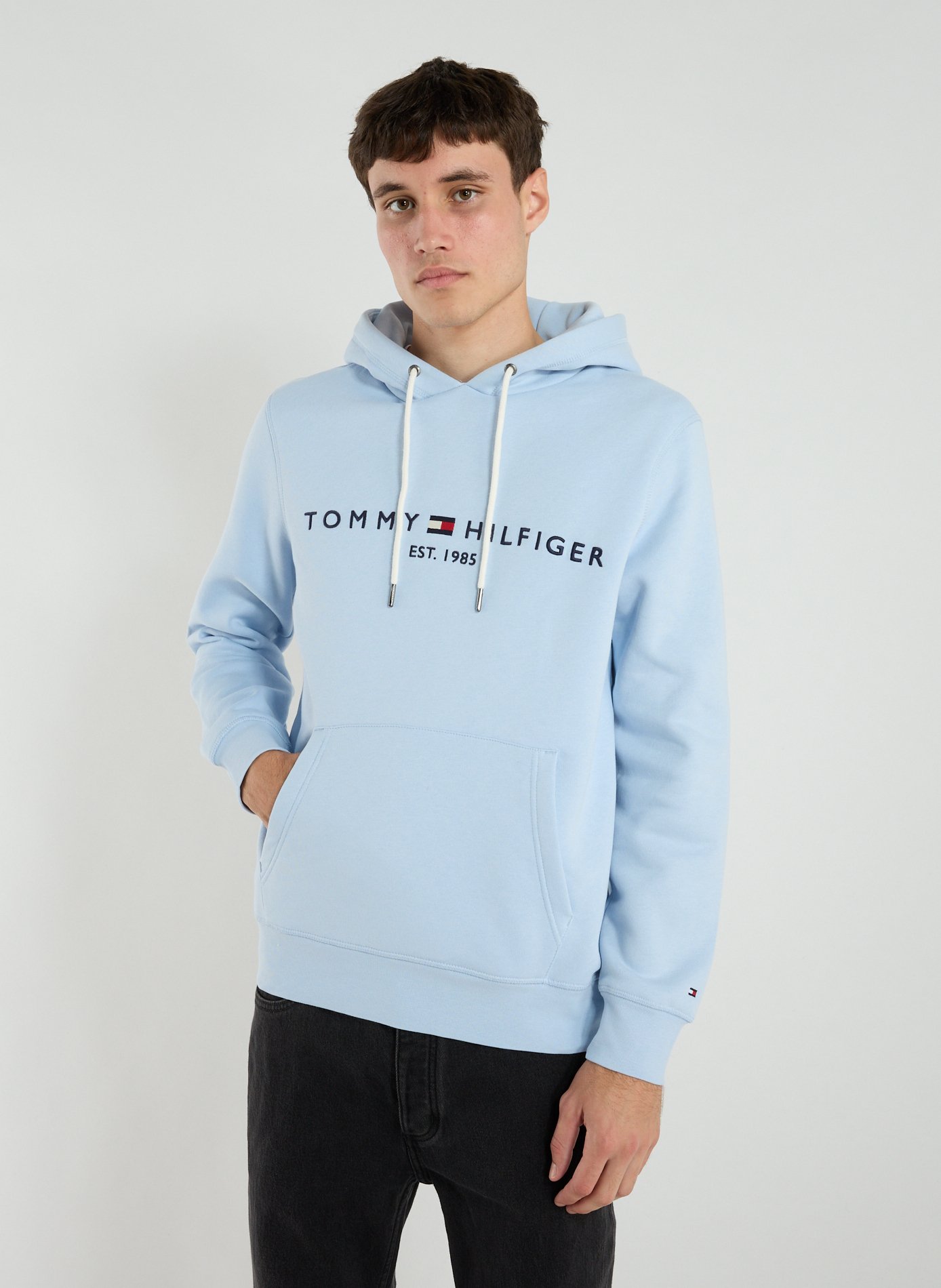 TOMMY HILFIGER Hoodie en coton Bleu