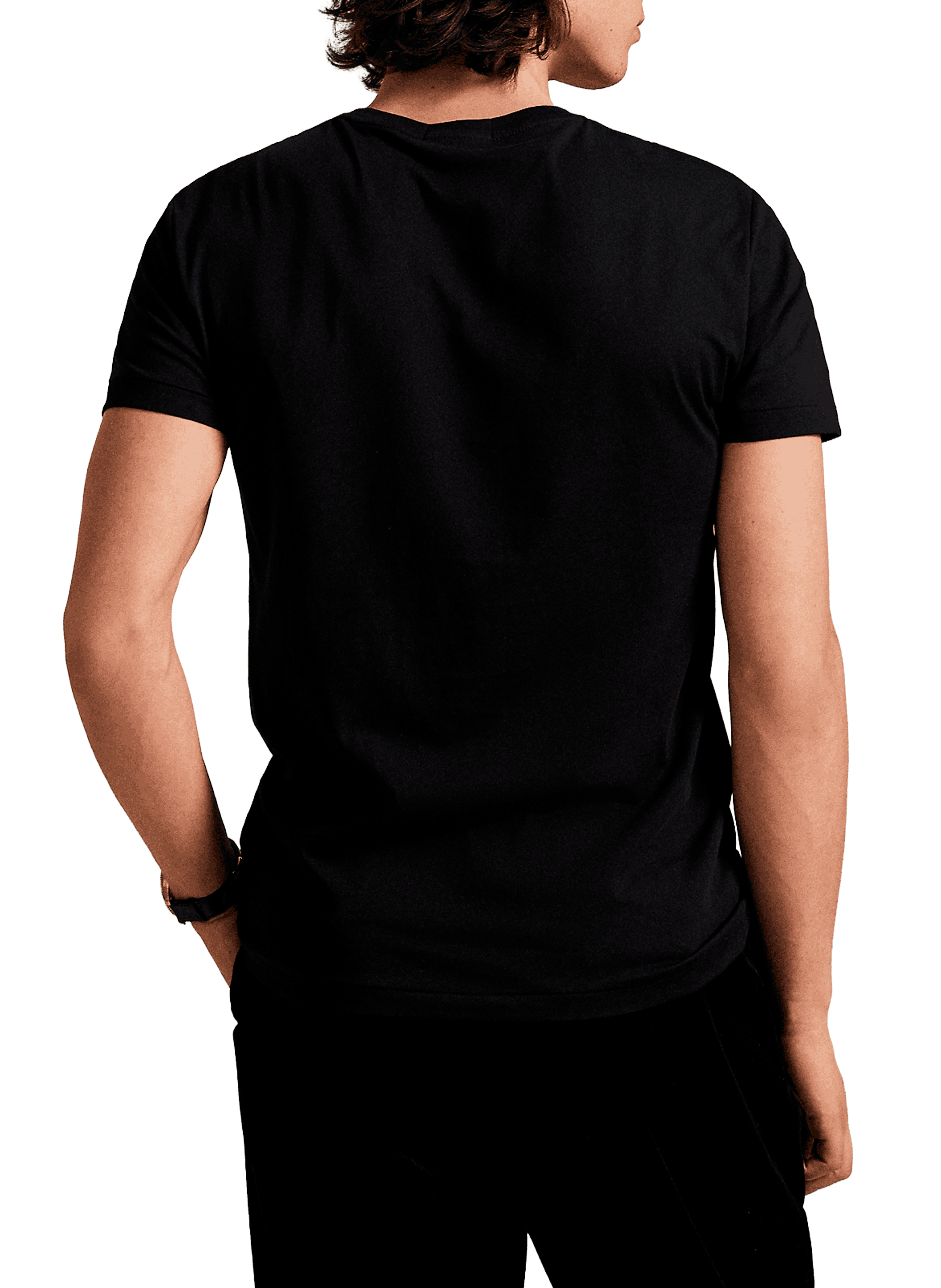 T-shirt col rond en coton POLO RALPH LAUREN Noir