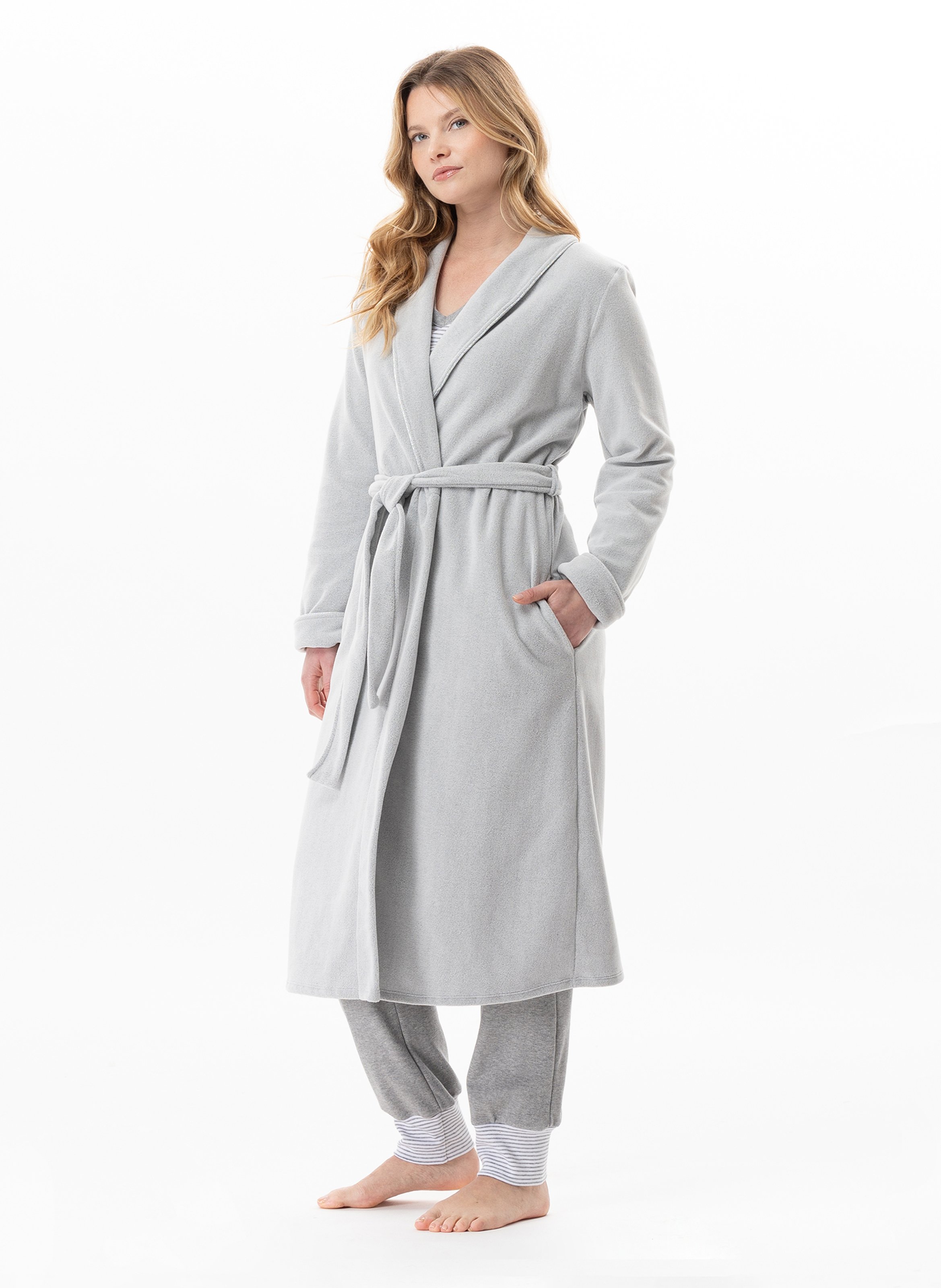 Peignoir en micropolaire flocon 160 LE CHAT Gris