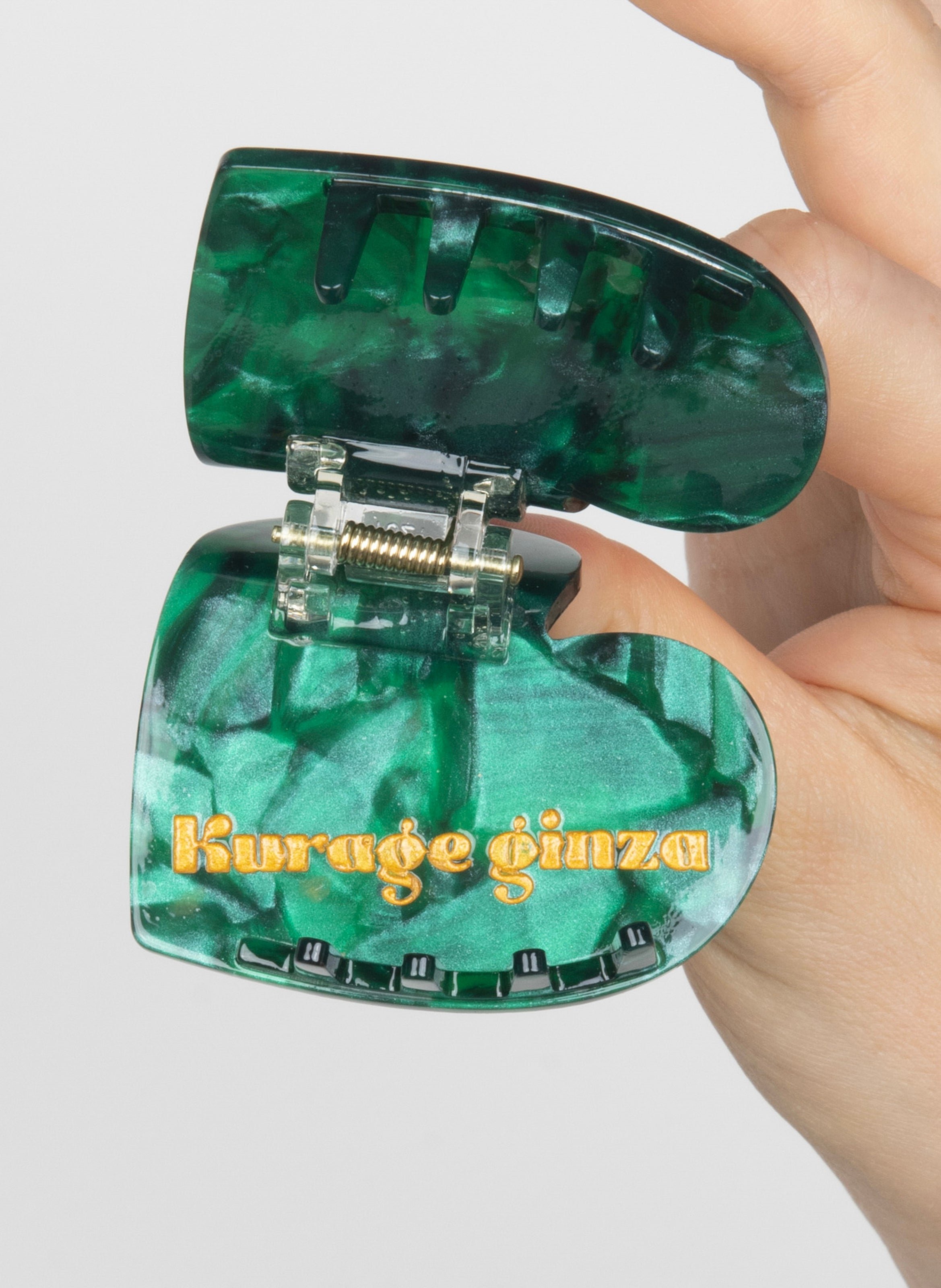 Pince à cheveux lova en acétate de cellulose KURAGE GINZA Vert