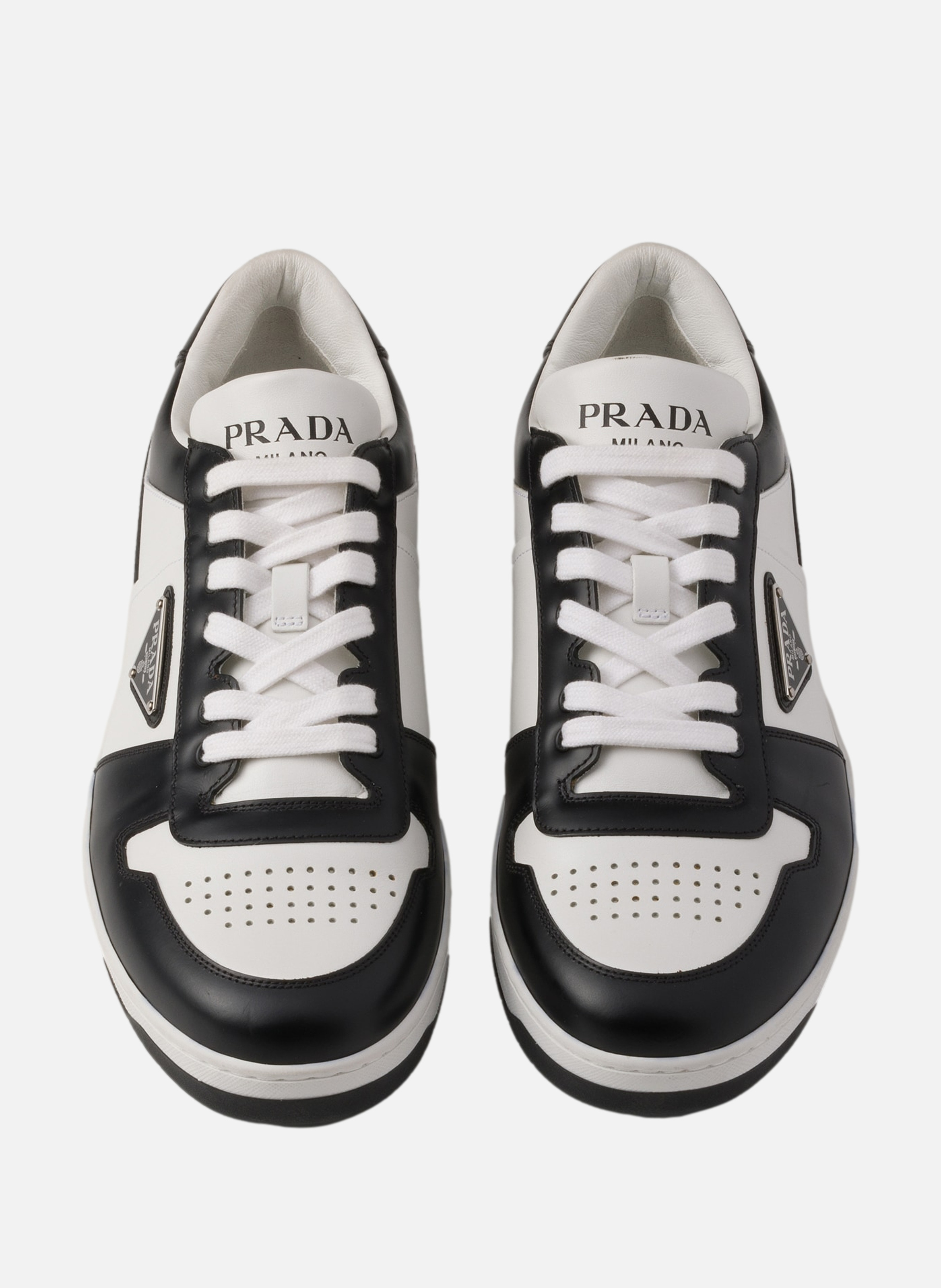 Baskets downtown en cuir PRADA Blanc