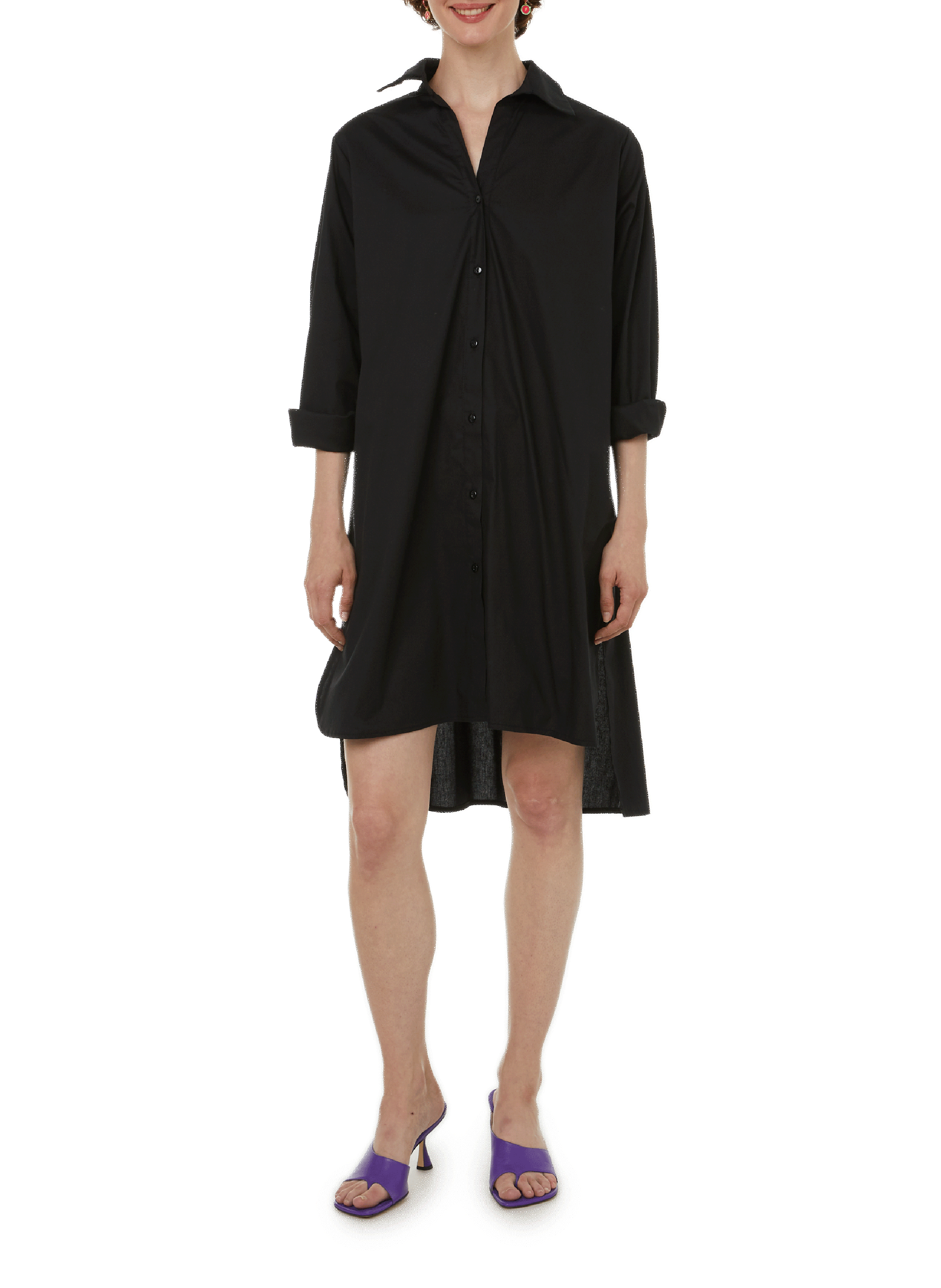 Silver earrings EYE M - ILEANA MAKRI Pink