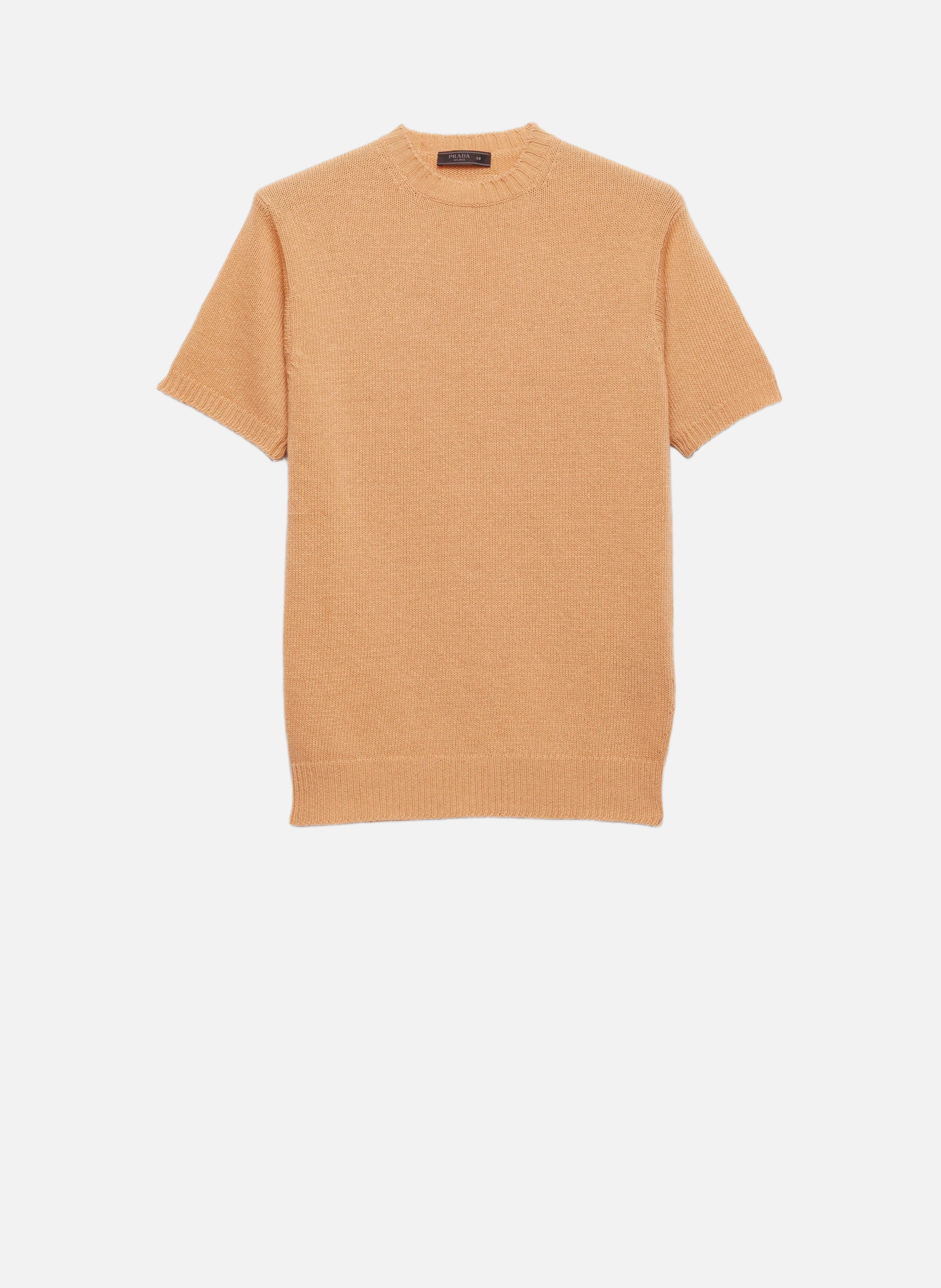 Pull à manches courtes en laine et cachemire PRADA Rose