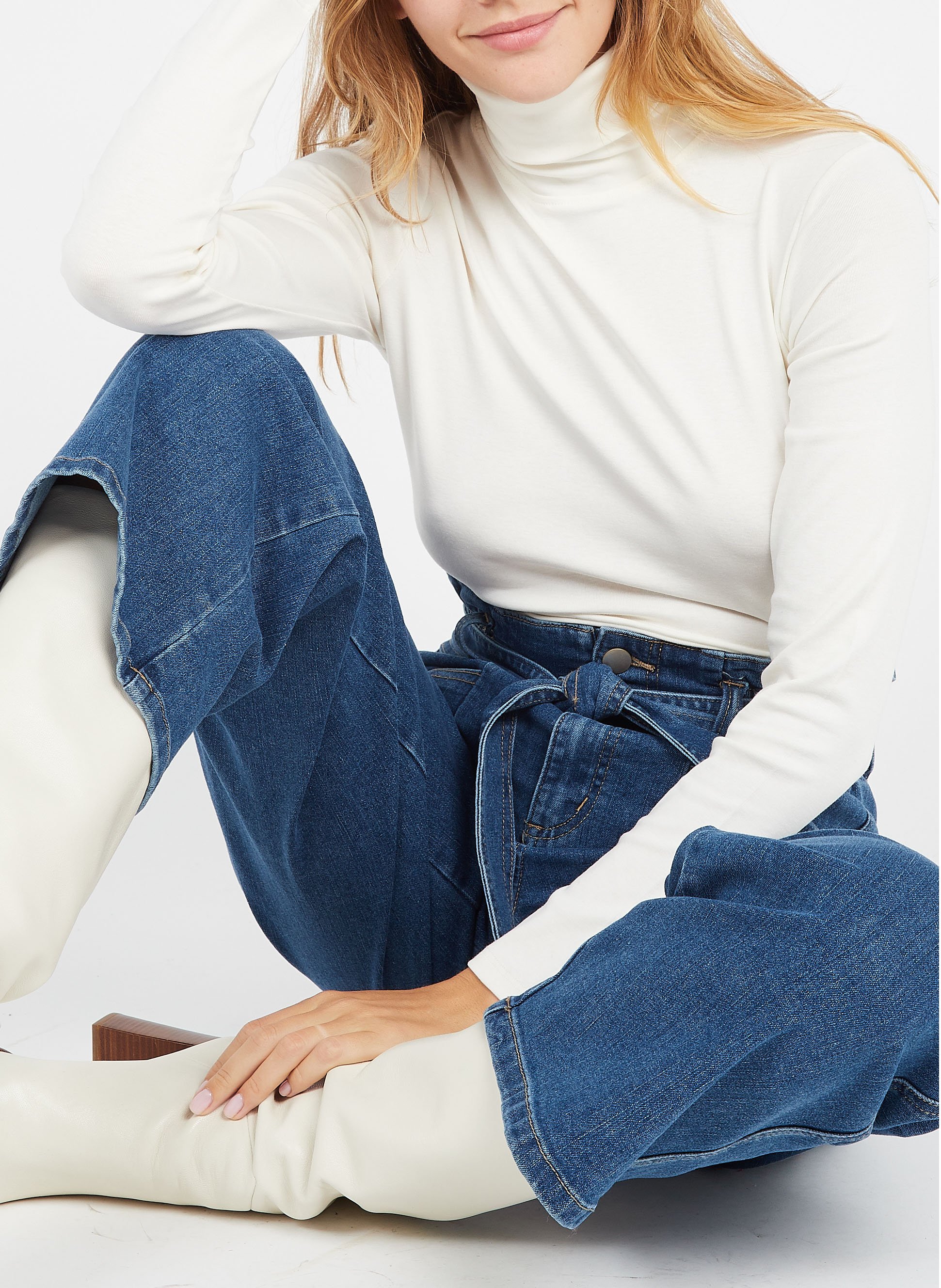 Tee-shirt droit col roulé ferguie MAISON 123 Blanc