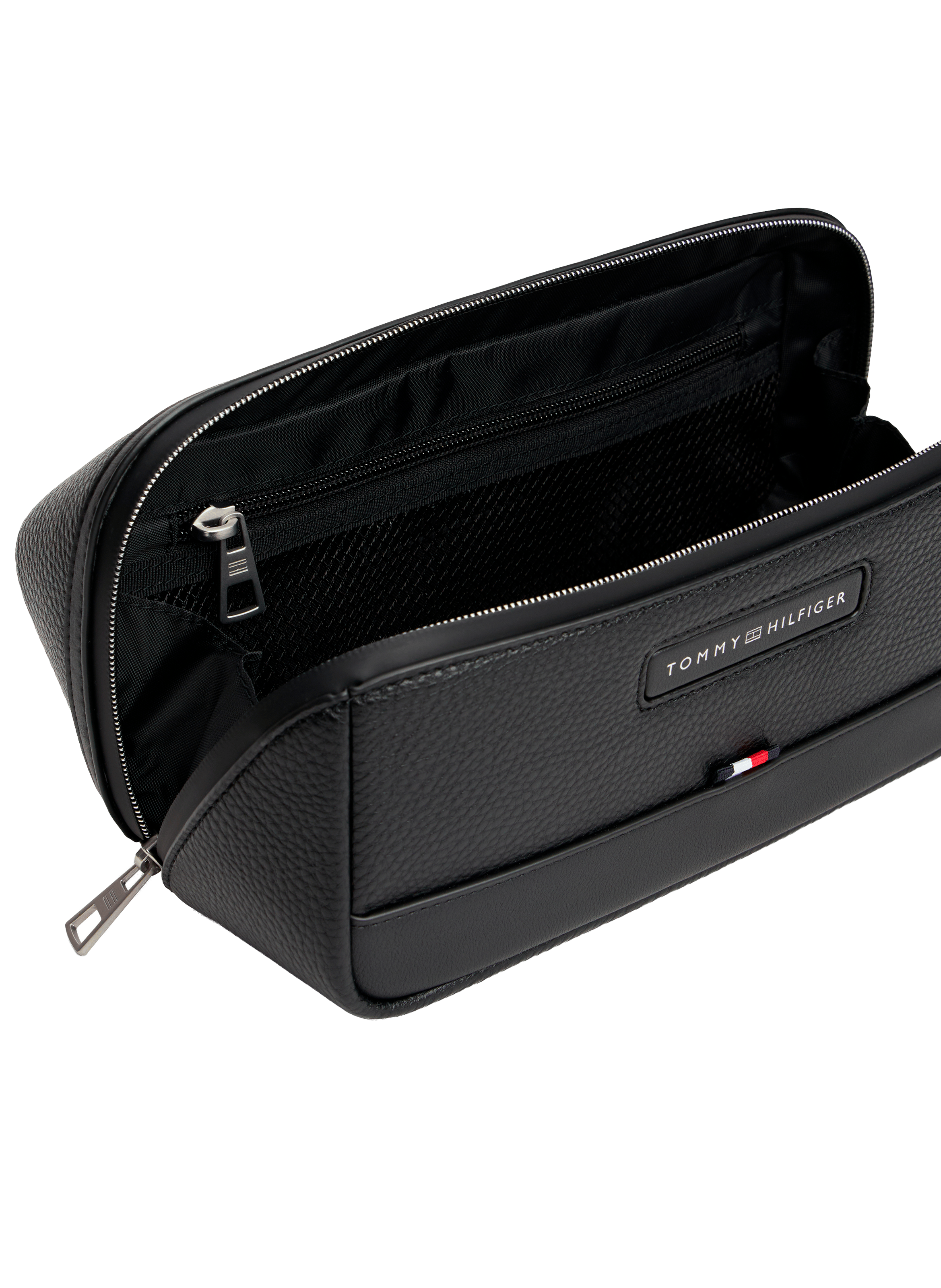 Faux leather toiletry bag TOMMY HILFIGER Black