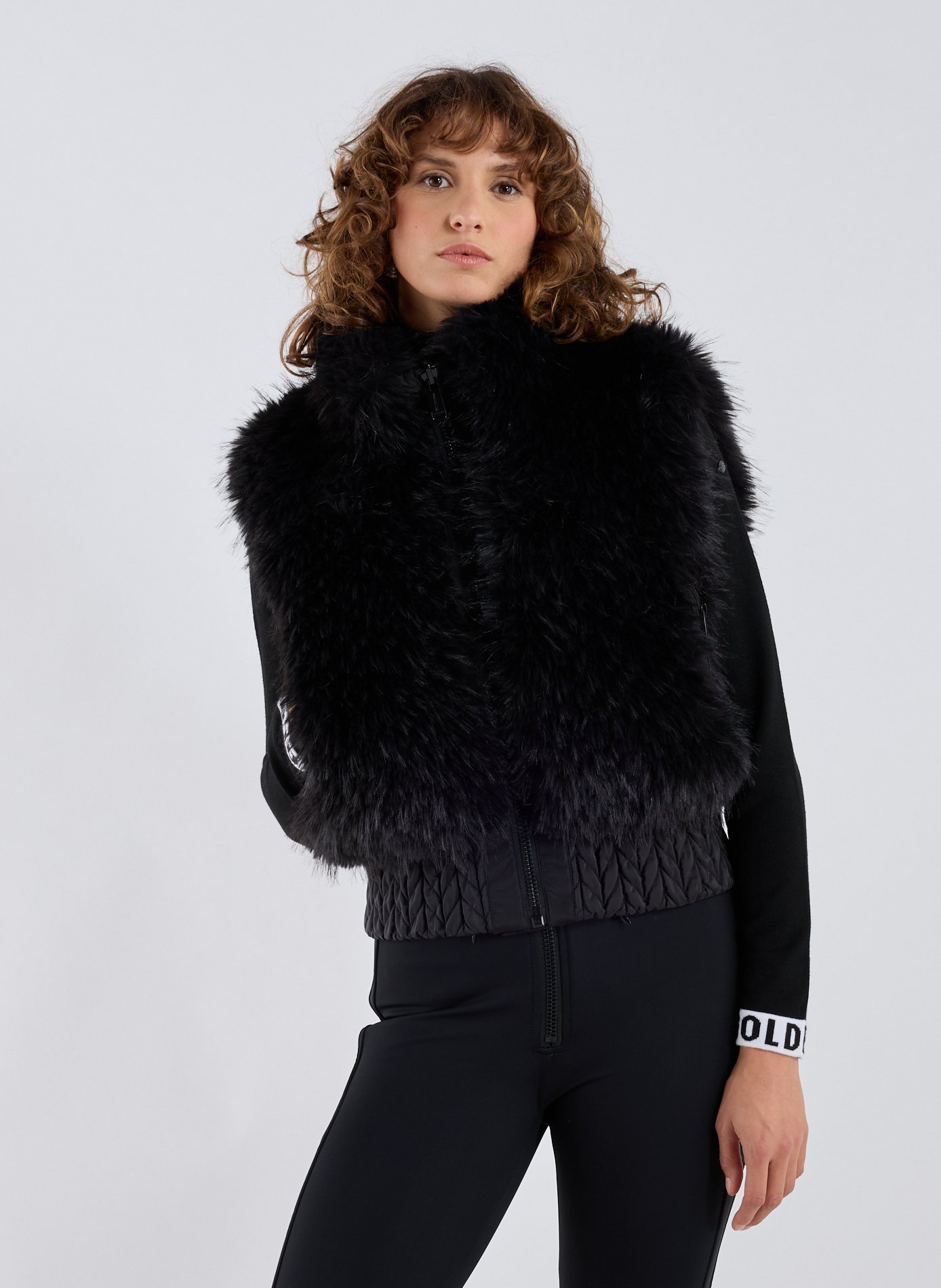 GOLDBERGH Sleeveless faux fur vest Black