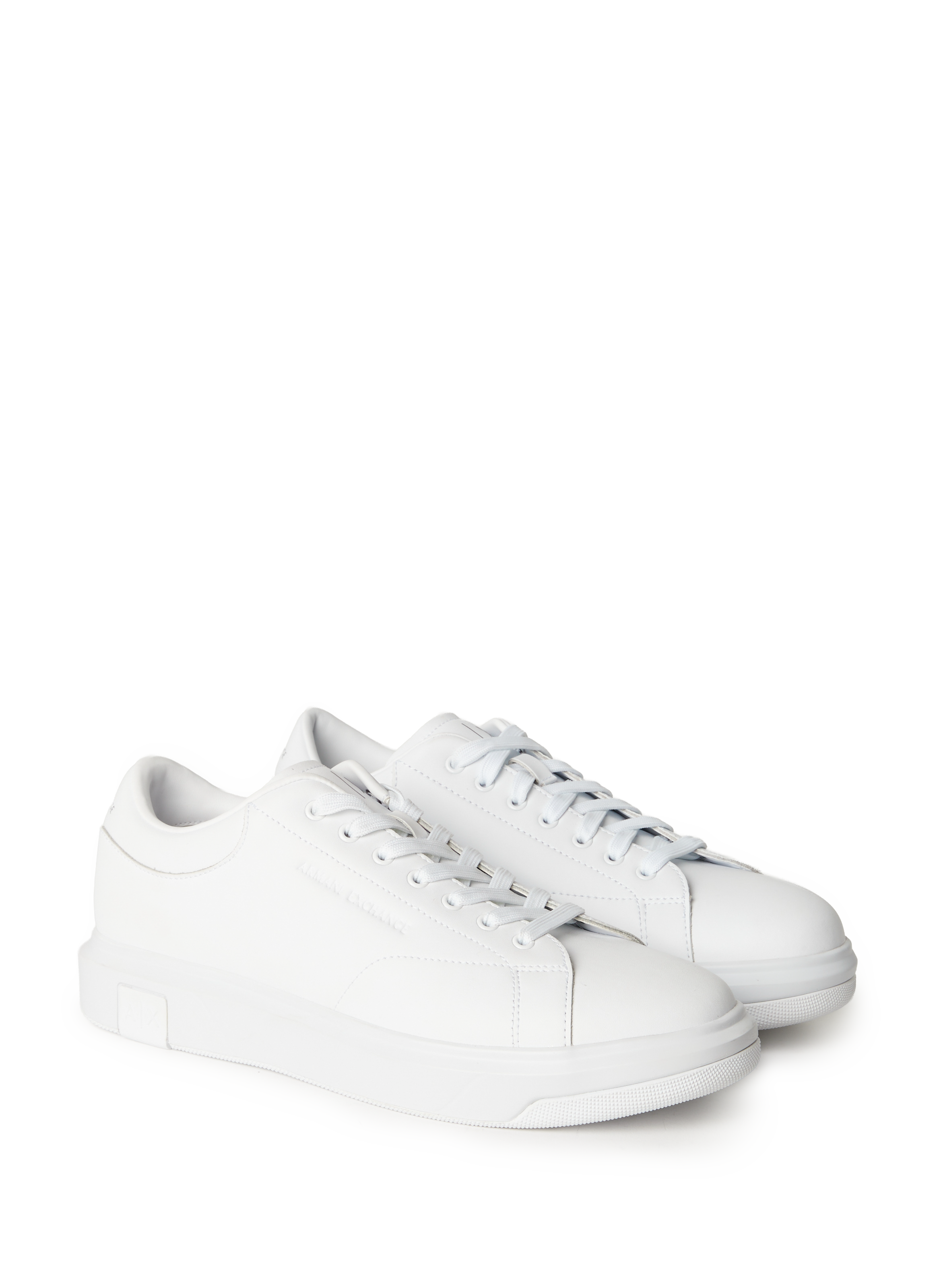 Solid color cow leather sneakers ARMANI EXCHANGE White