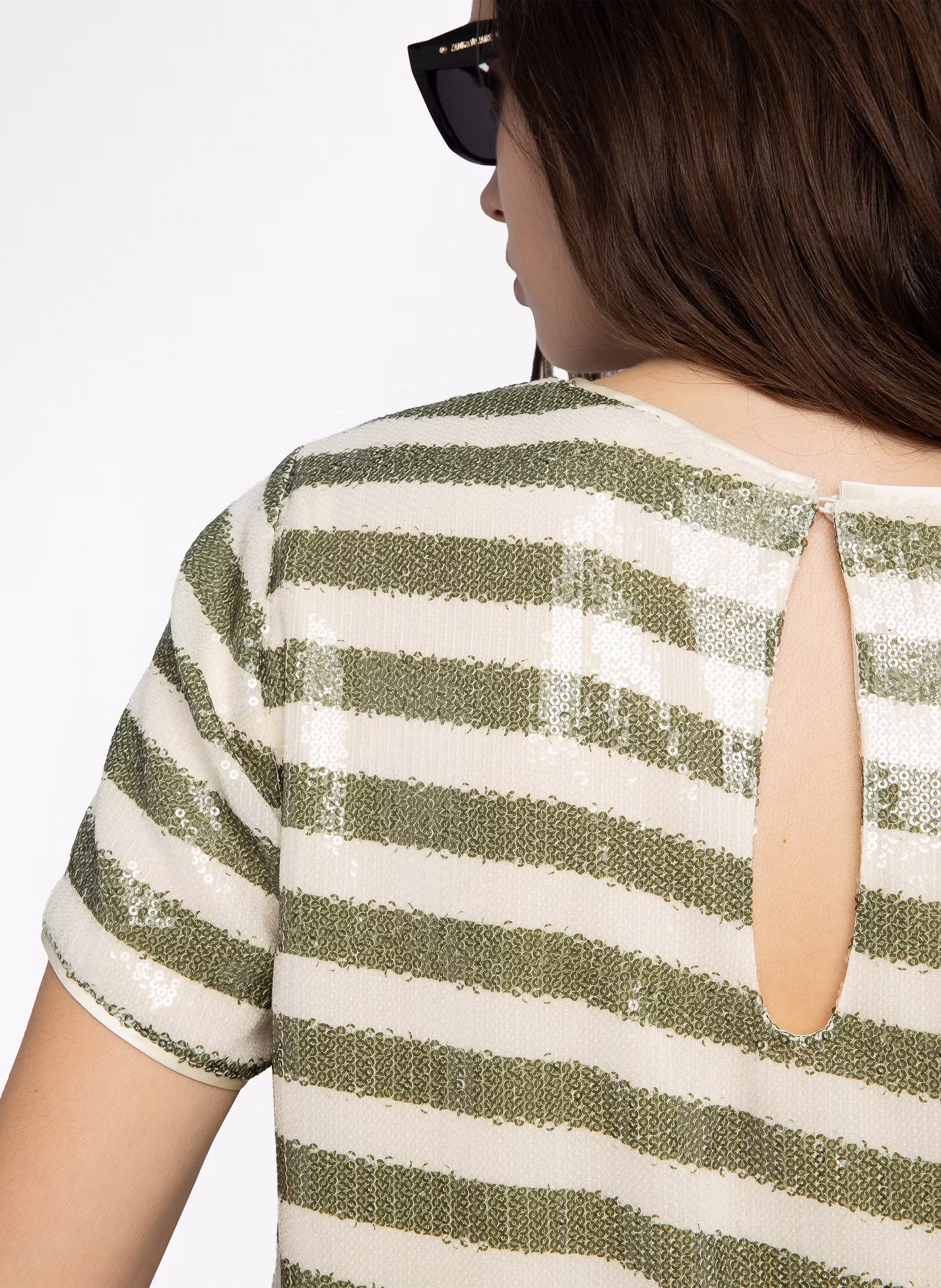 Top col rond à sequins tchao ZADIG&VOLTAIRE Vert