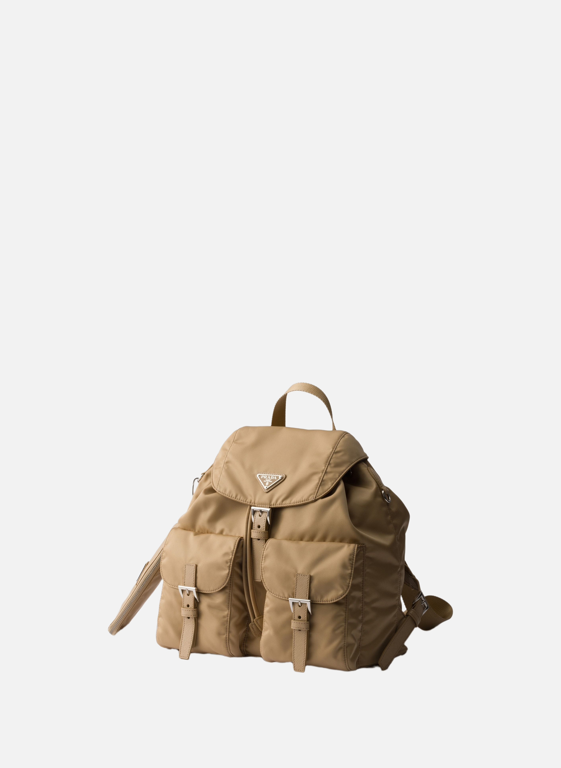 Sac à dos moyen en re-nylon PRADA Marron