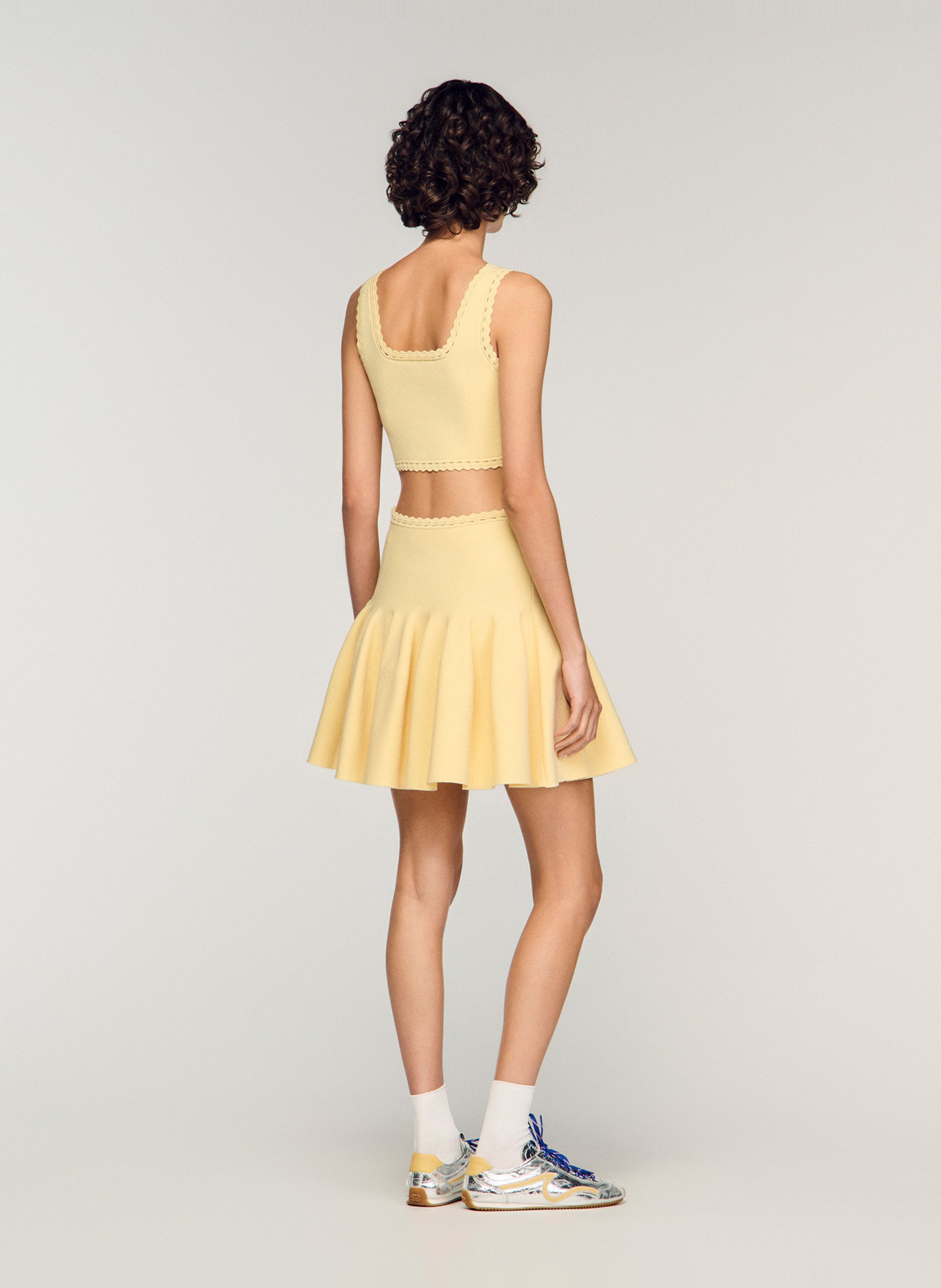 Jupe courte patineuse SANDRO Jaune