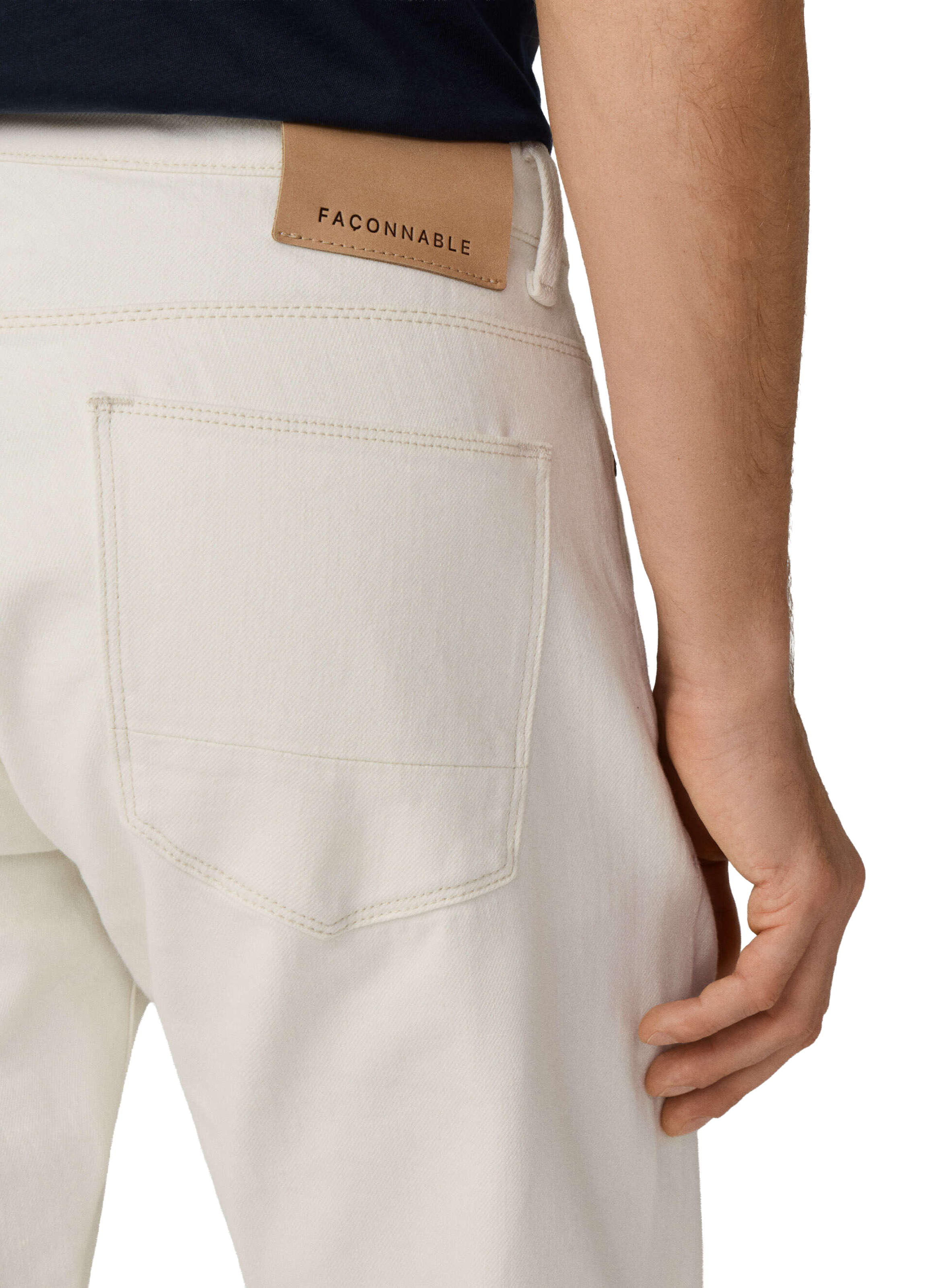 Pantalon droit en coton mélangé FACONNABLE Blanc