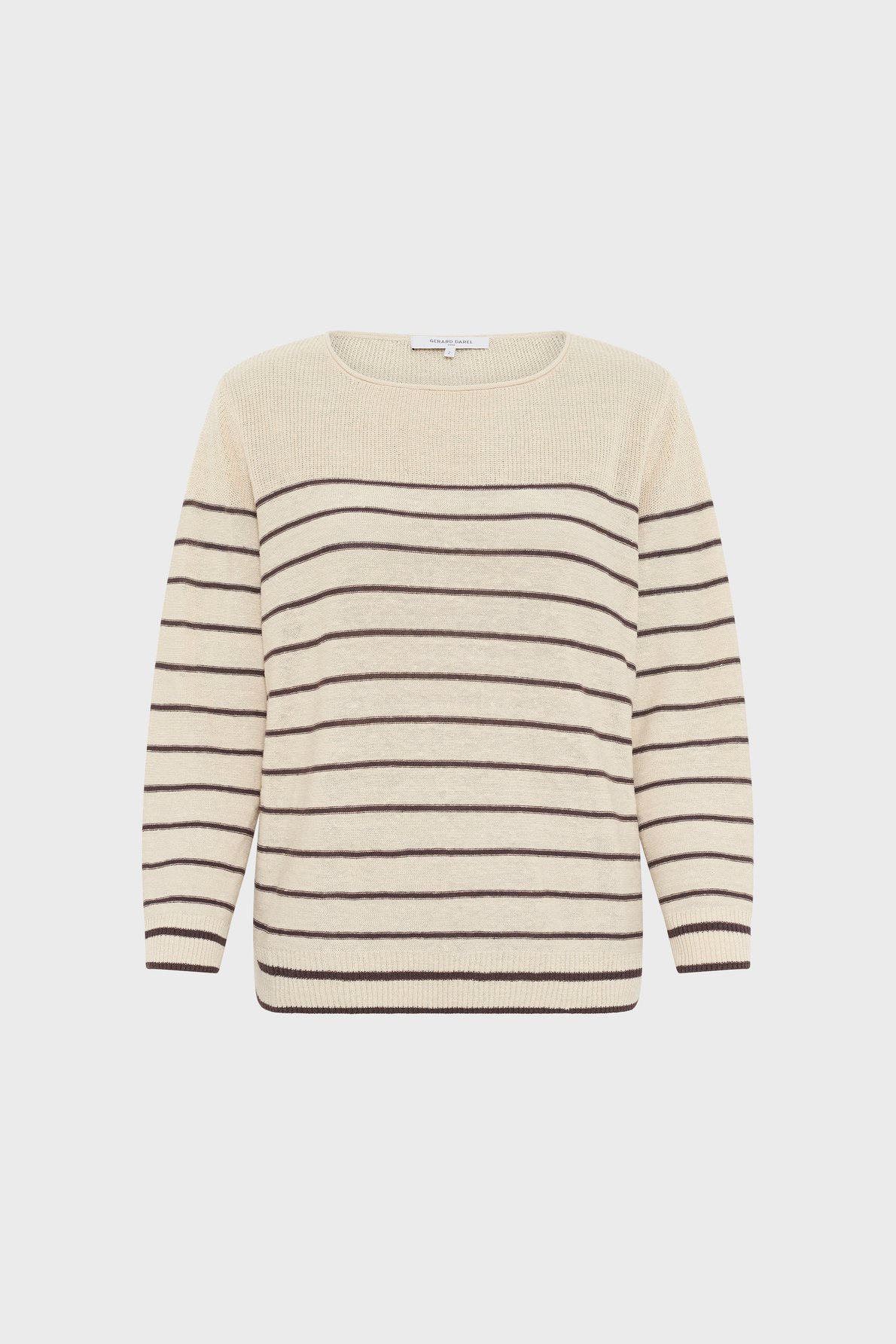 Pull ample rayé en lin mélangé - levia GERARD DAREL Marron