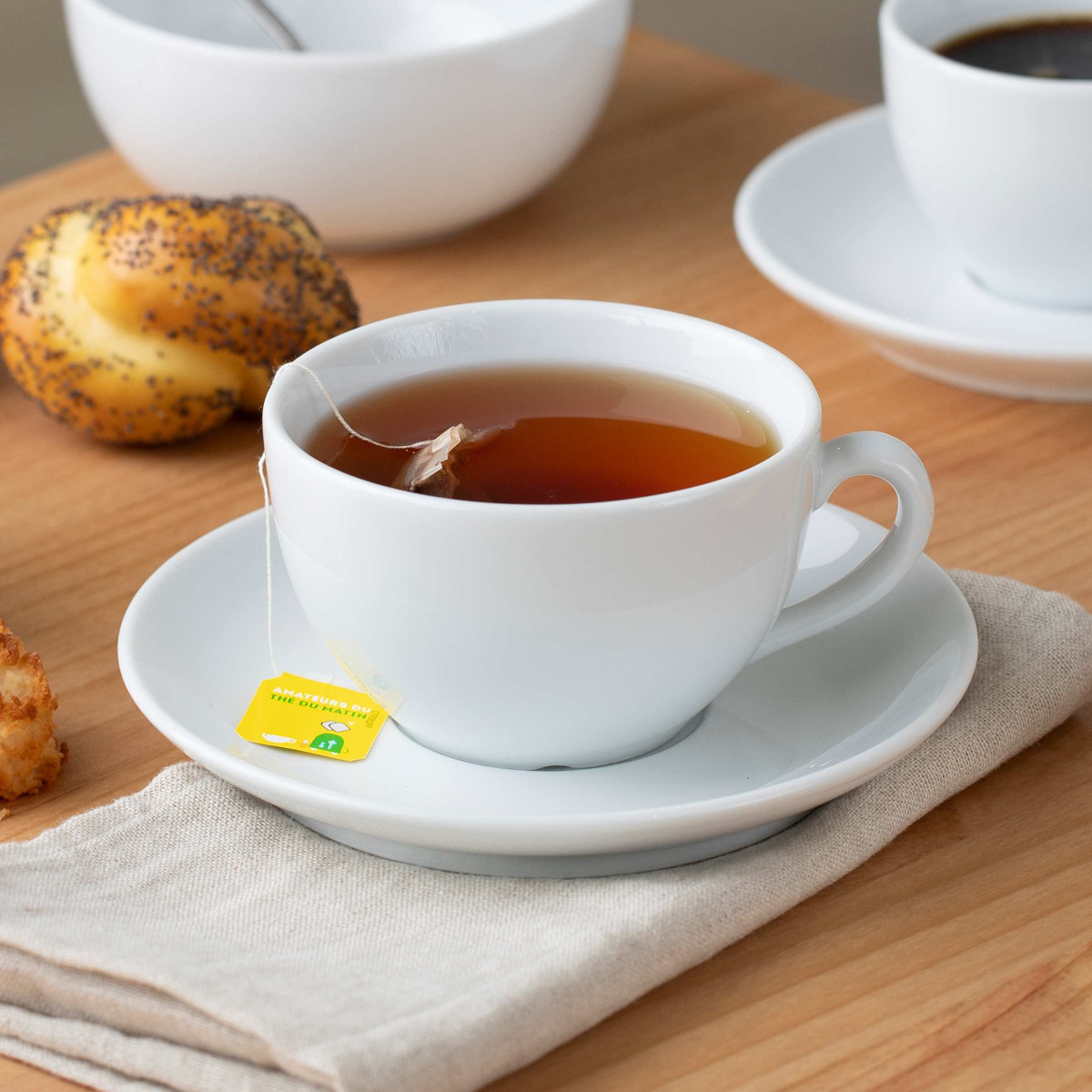 Côme - 6 tasses et soucoupes thé MEDARD DE NOBLAT Blanc