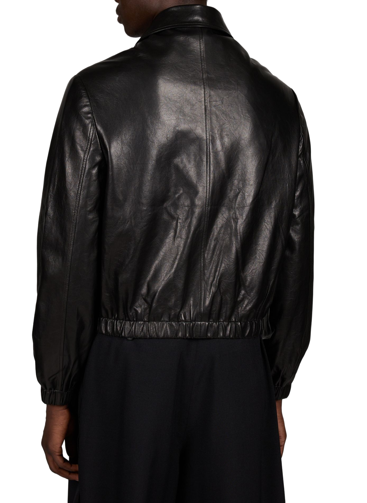 Oversized leather jacket SEAN SUEN Black