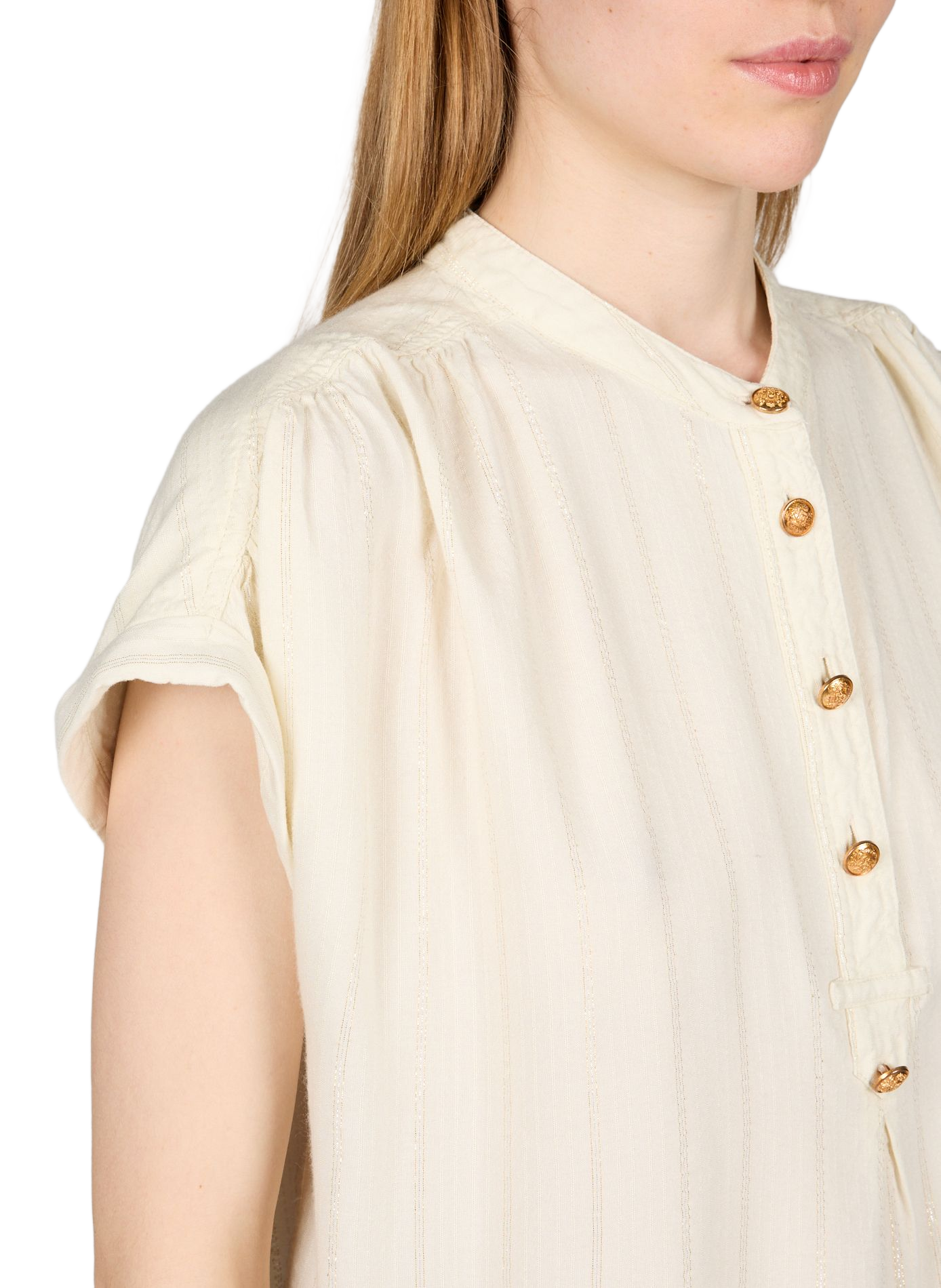 Top a righe Vimessili in misto cotone VILA Beige